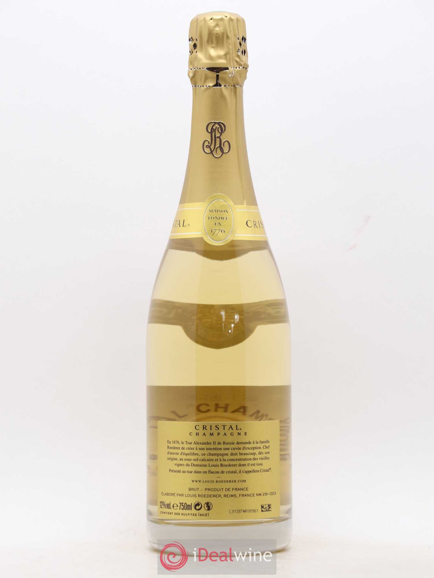 Cristal Louis Roederer  (sans prix de réserve) 2012 - Lot de 1 bouteille - 1