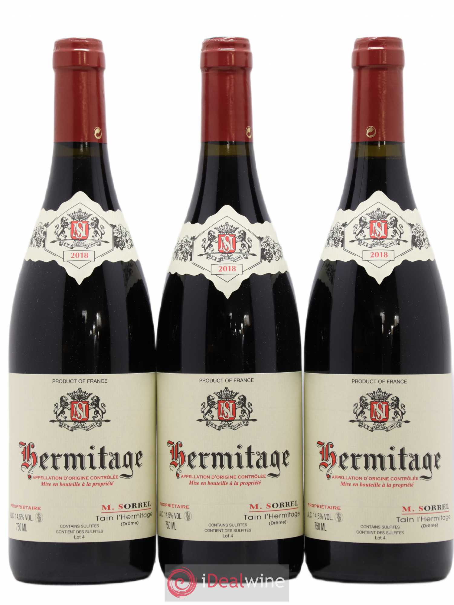 Hermitage Marc Sorrel (sans prix de réserve) 2018 - Lot de 3 bouteilles - 0