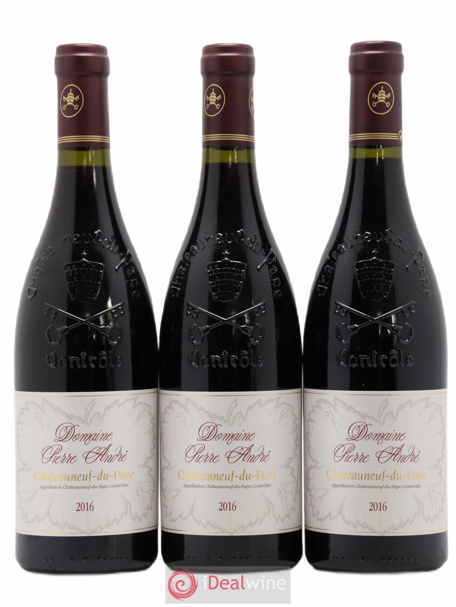 Châteauneuf-du-Pape Pierre André (Domaine) (sans prix de réserve) 2016 - Lot de 3 bouteilles - 0