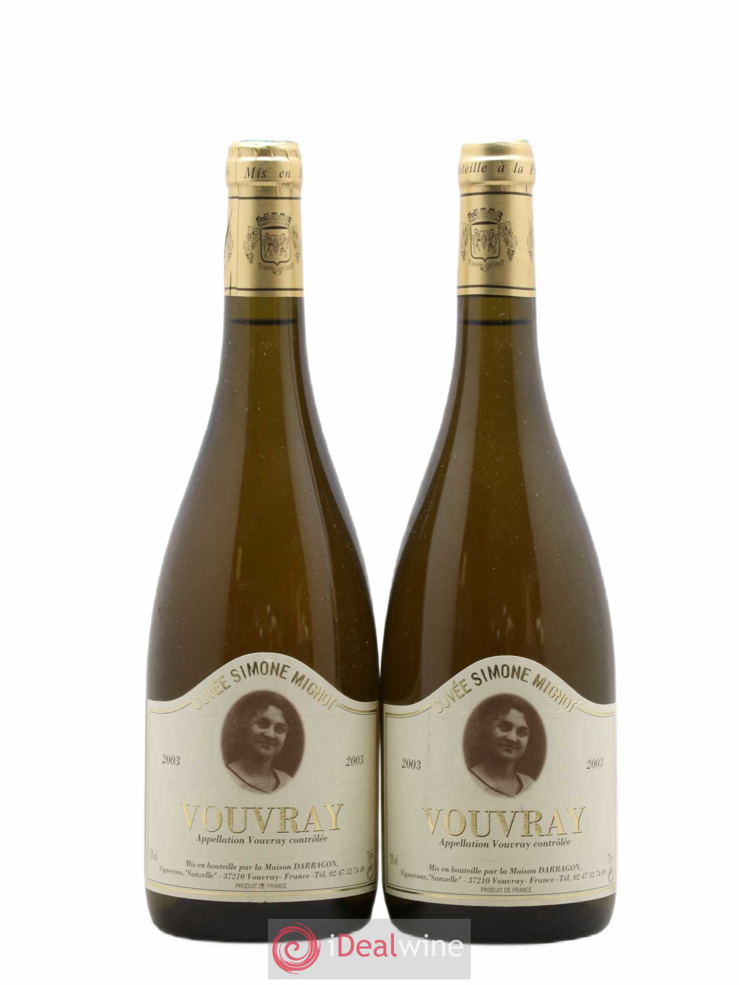 Vouvray Cuvee Simone Mignot Pierre Darragon (sans prix de réserve) 2003 - Lotto di 2 bottiglie - 0