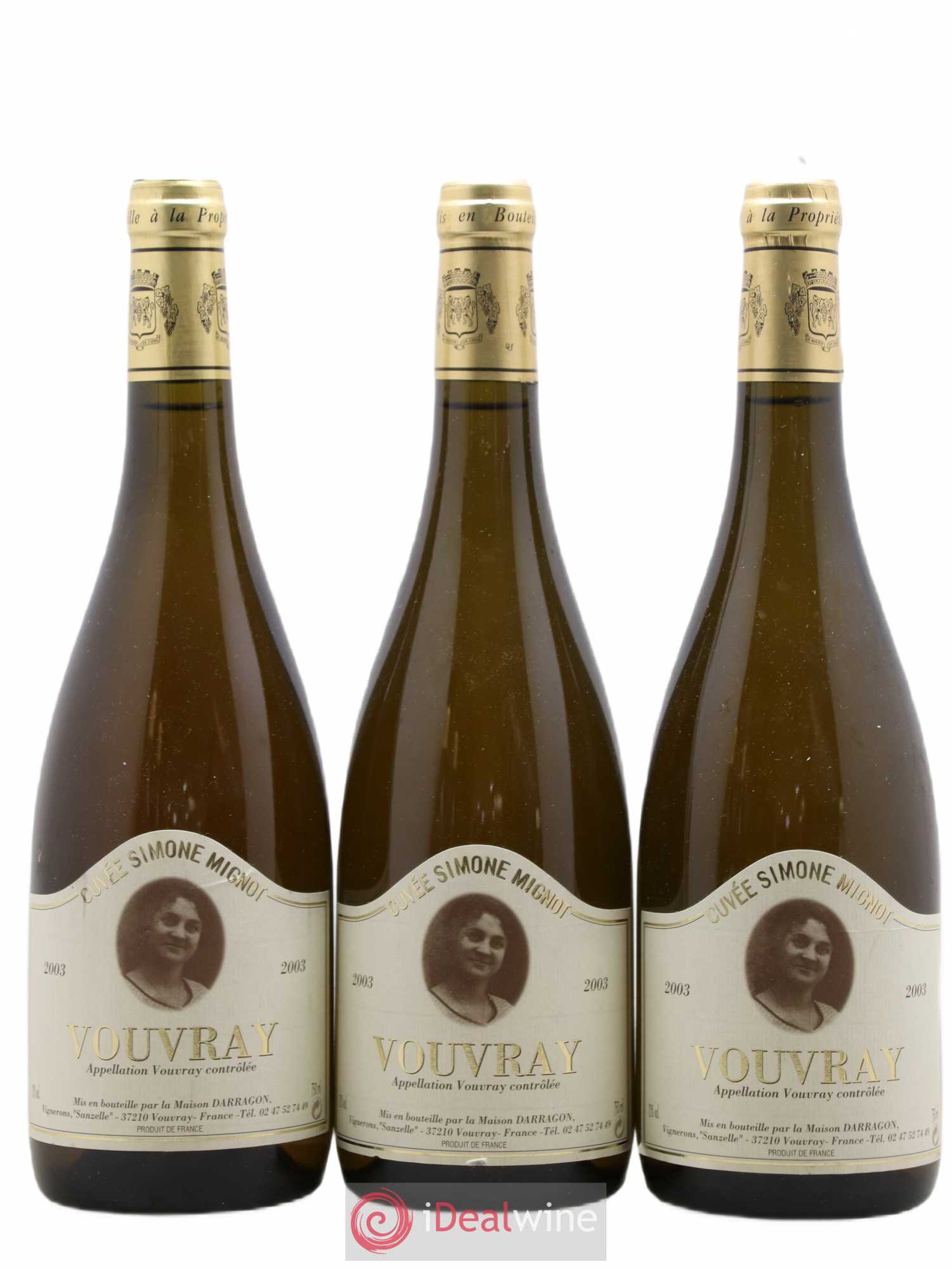 Vouvray Cuvee Simone Mignot Pierre Darragon (sans prix de réserve) 2003 - Lotto di 3 bottiglie - 0