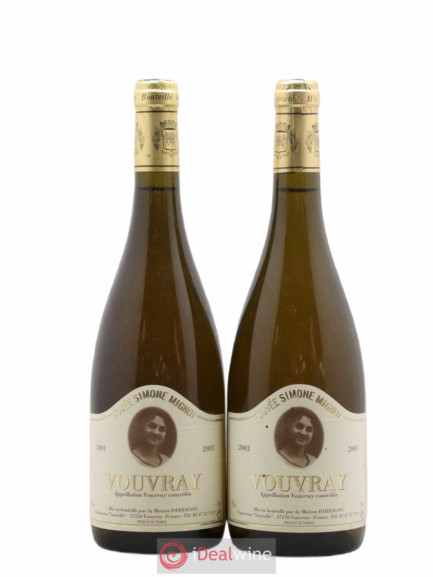 Vouvray Cuvee Simone Mignot Pierre Darragon (sans prix de réserve) 2003 - Lotto di 2 bottiglie - 0