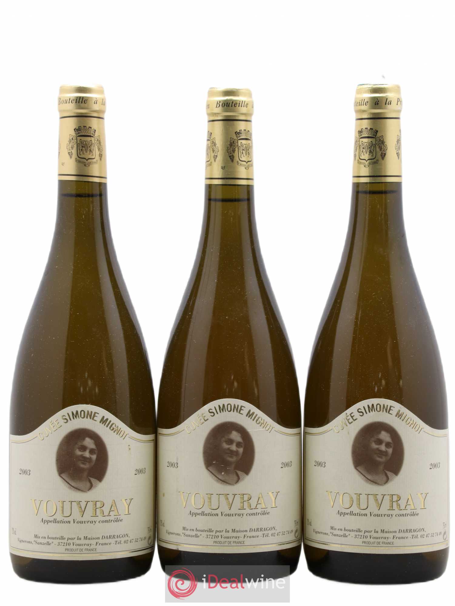 Vouvray Cuvee Simone Mignot Pierre Darragon (sans prix de réserve) 2003 - Lotto di 3 bottiglie - 0