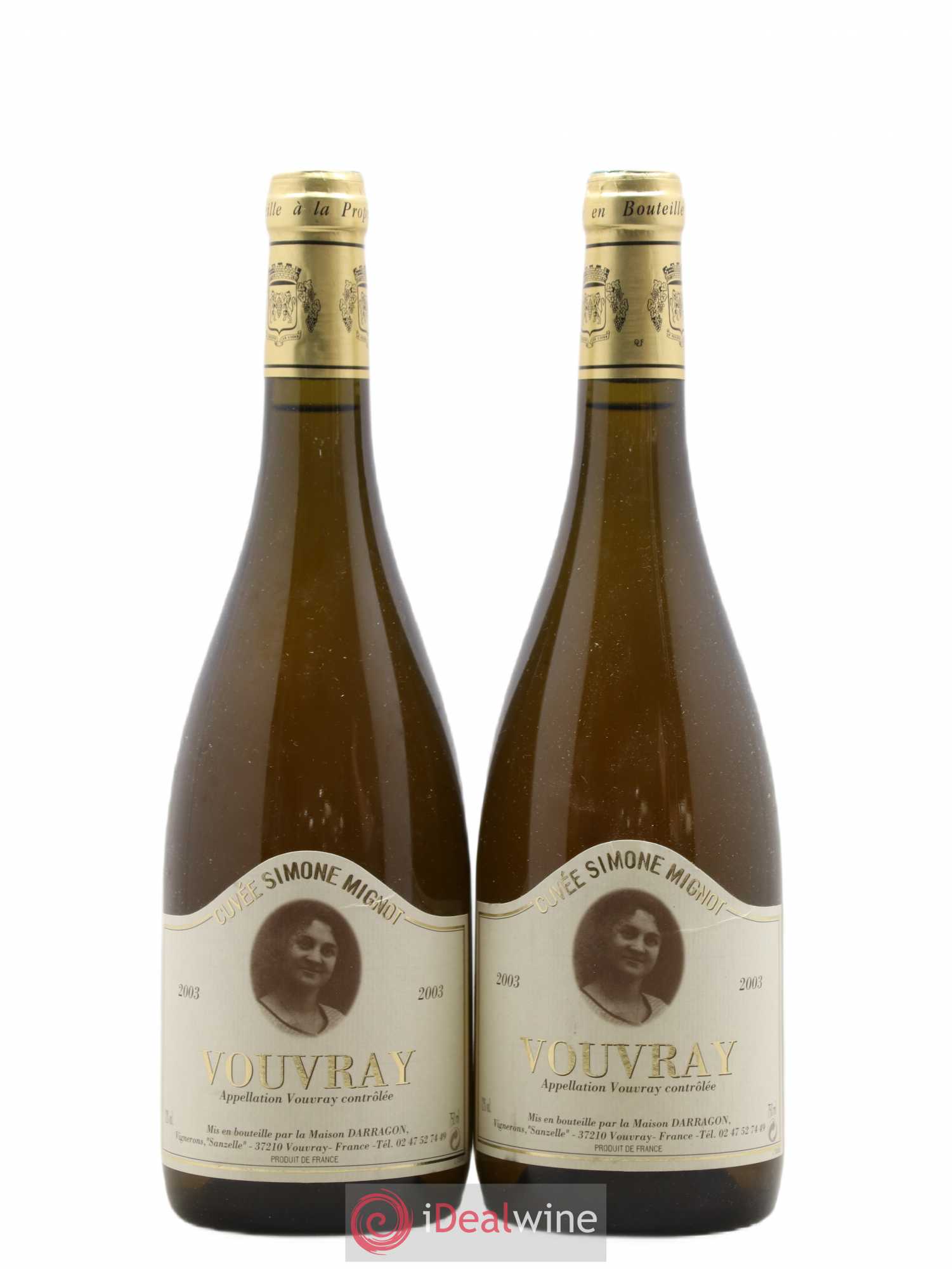 Vouvray Cuvee Simone Mignot Pierre Darragon (sans prix de réserve) 2003 - Lotto di 2 bottiglie - 0