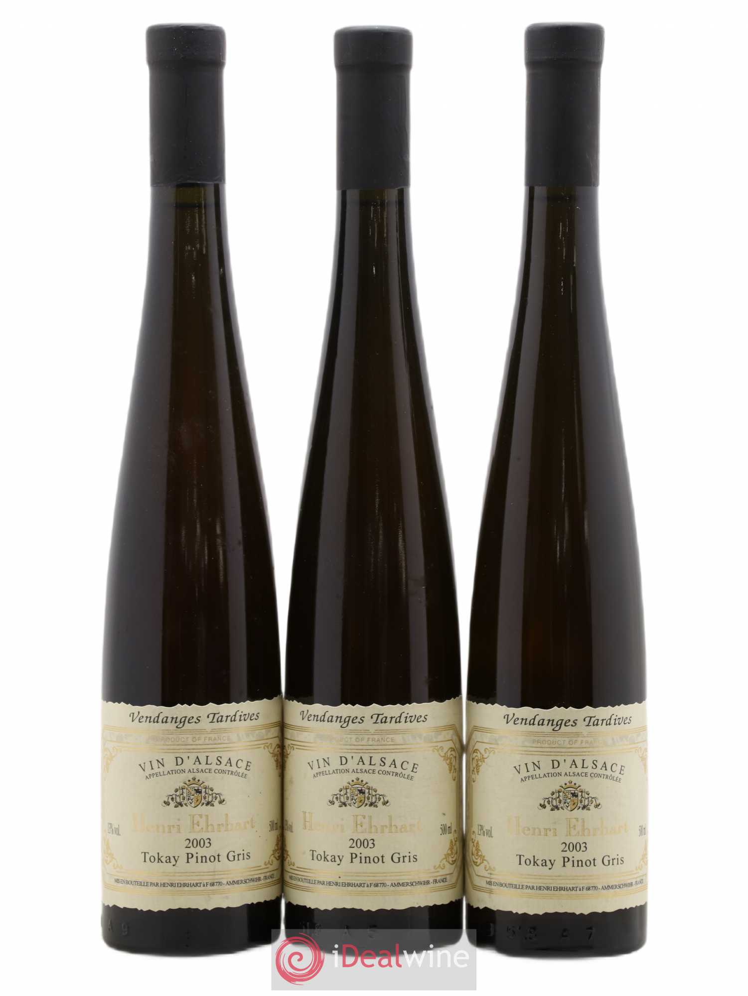 Pinot Gris (Tokay) Vendanges Tardives Henri Ehrhat 50cl (sans prix de réserve) (sans prix de réserve) 2003 - Lotto di 3 bottiglie - 0