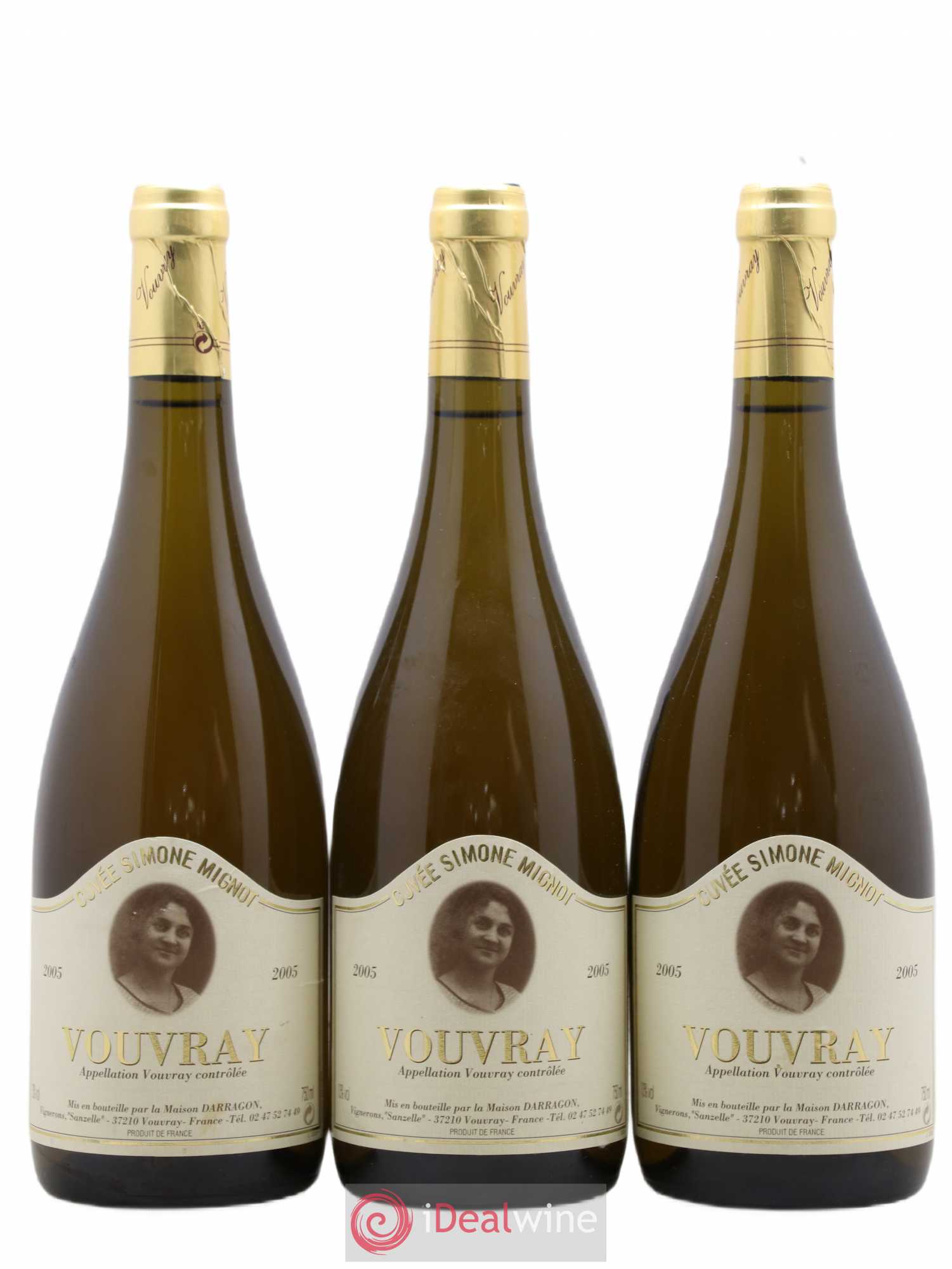 Vouvray Cuvee Simone Mignot Pierre Darragon (sans prix de réserve) 2005 - Lotto di 3 bottiglie - 0