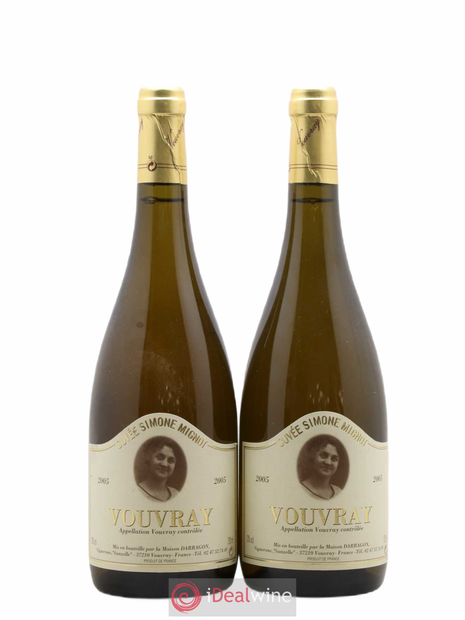 Vouvray Cuvee Simone Mignot Pierre Darragon (sans prix de réserve) 2005 - Lot de 2 bouteilles - 0