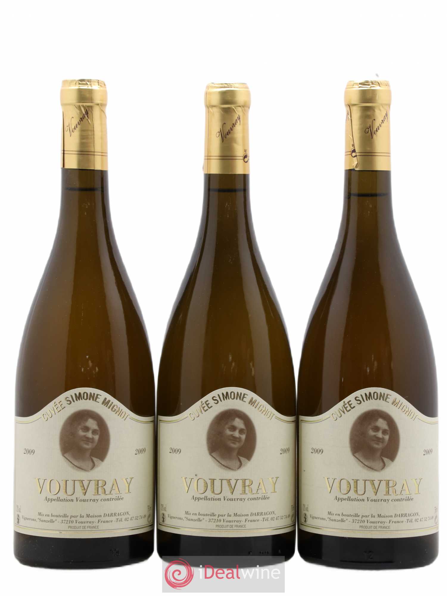 Vouvray Cuvee Simone Mignot Pierre Darragon (sans prix de réserve) 2009 - Lotto di 3 bottiglie - 0