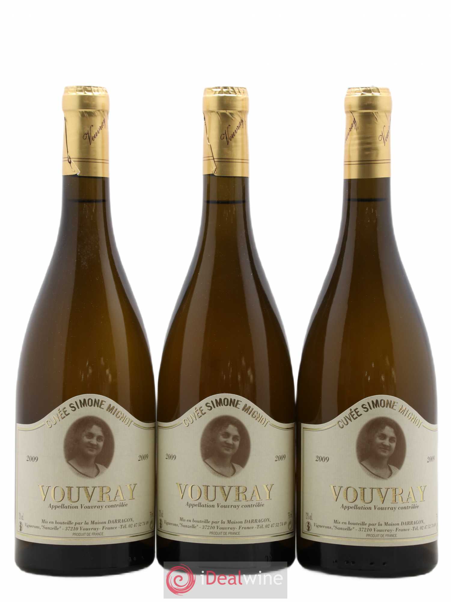 Vouvray Cuvee Simone Mignot Pierre Darragon (sans prix de réserve) (sans prix de réserve) 2009 - Lotto di 3 bottiglie - 0