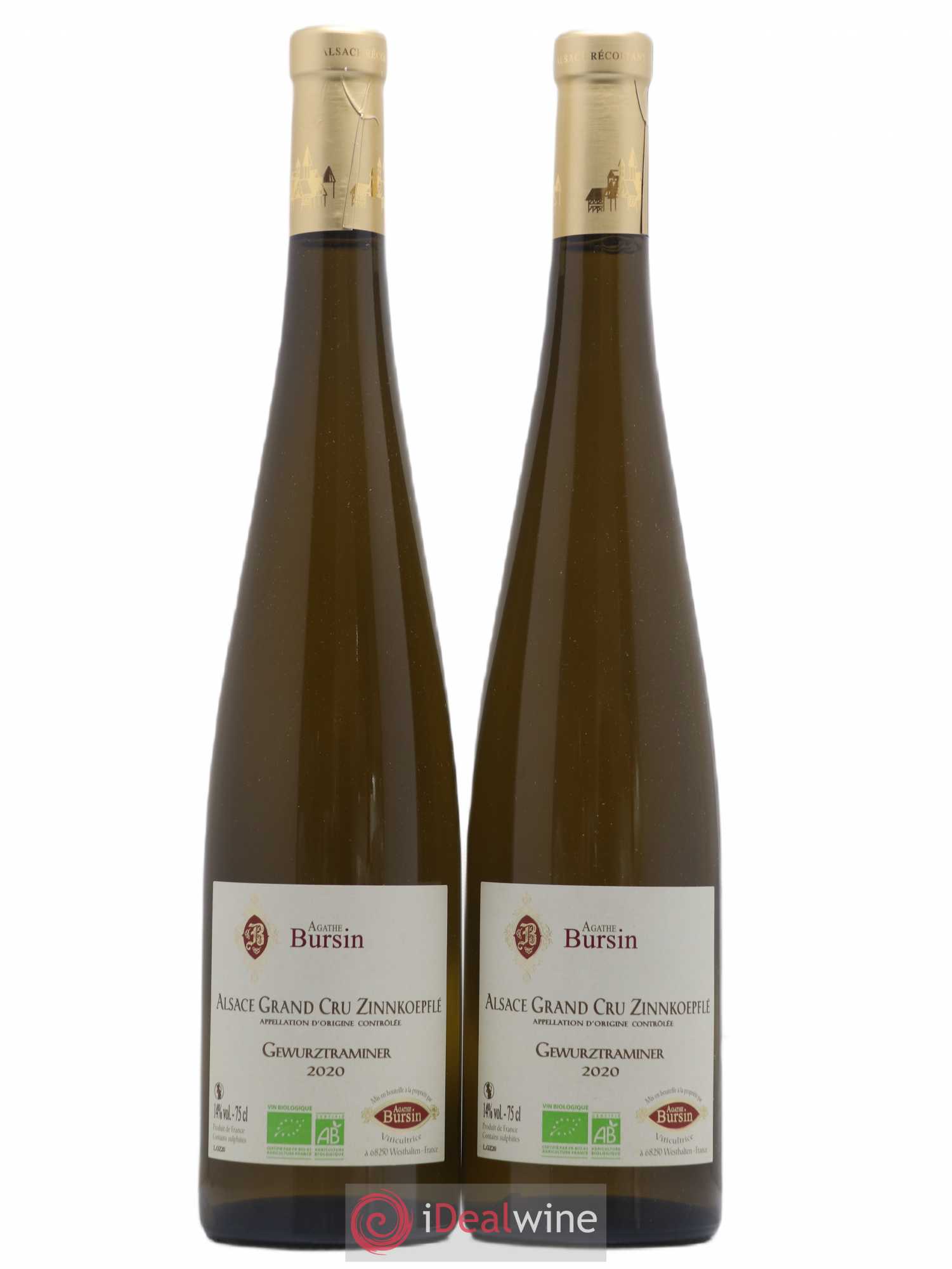 Alsace Gewurztraminer Grand Cru Zinnkoepflé Agathe Bursin (sans prix de réserve) 2020 - Lot de 2 bouteilles - 0