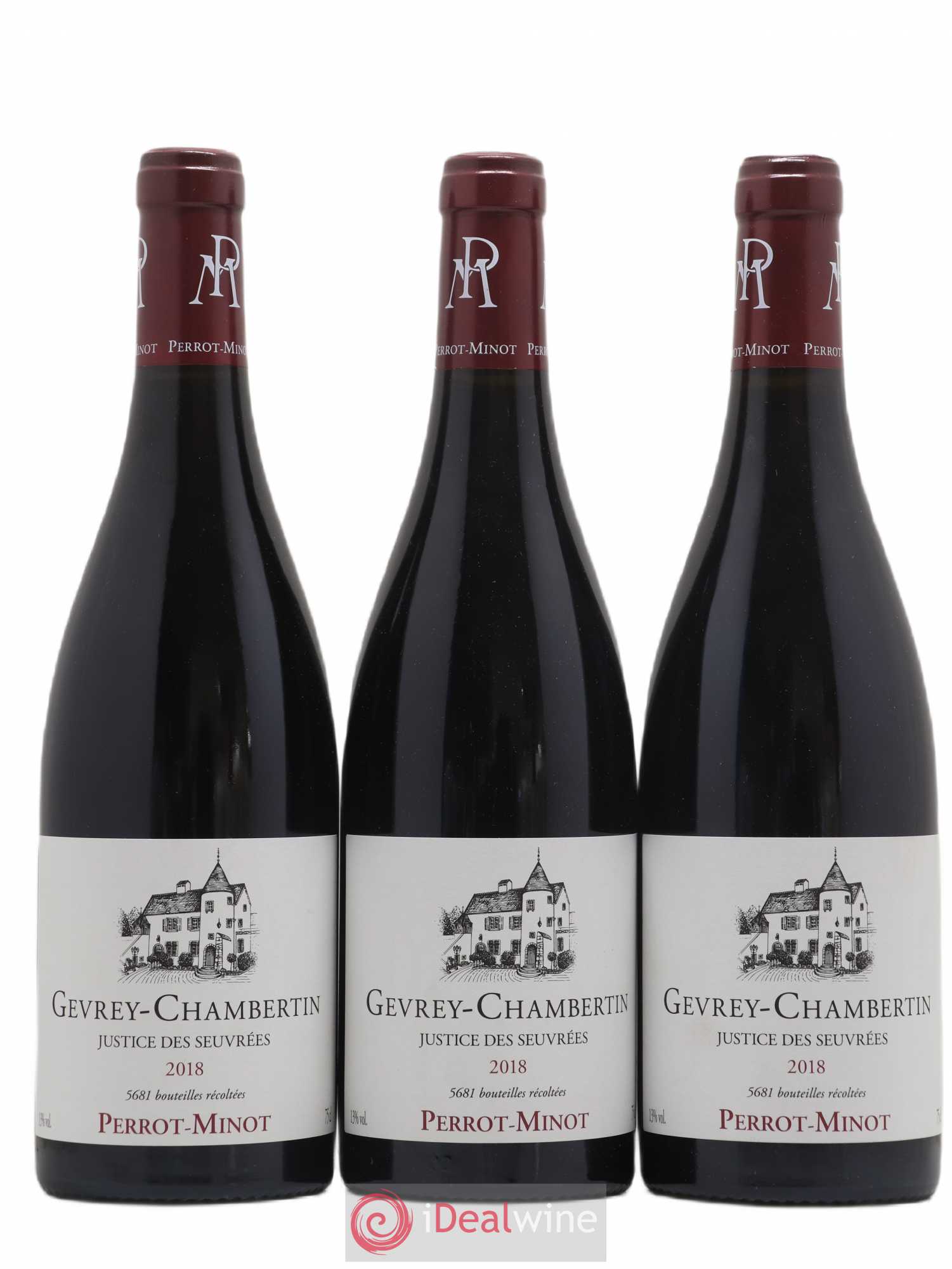 Gevrey-Chambertin Justice des Seuvrées Perrot-Minot (sans prix de réserve) 2018 - Lot de 3 bouteilles - 0