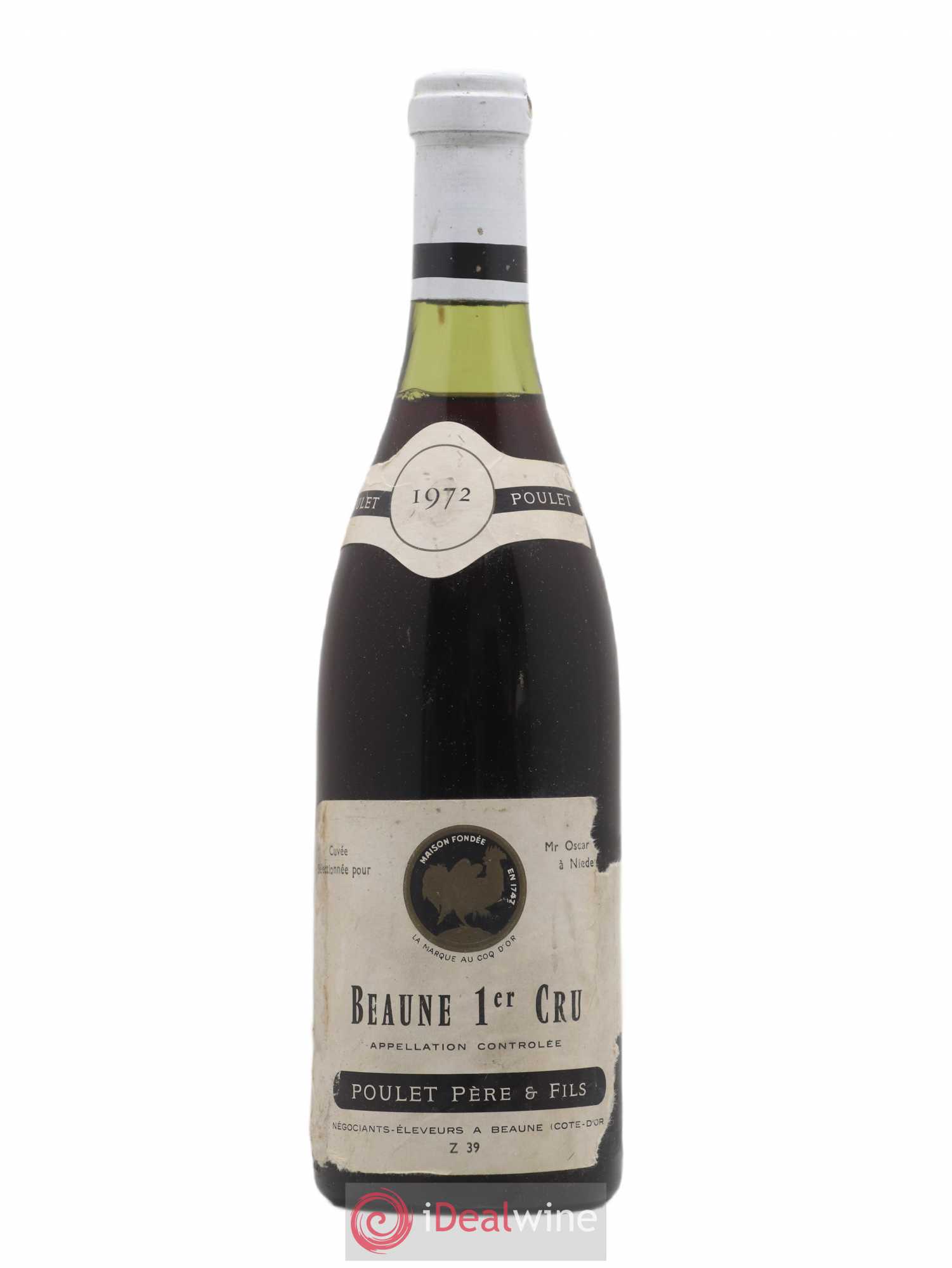 Beaune 1er Cru Poulet (sans prix de réserve) 1972 - Posten von 1 Flasche - 0