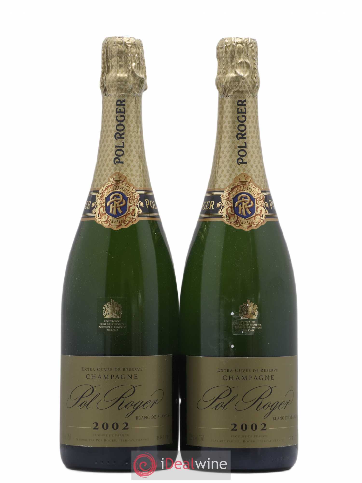 Blanc de Blancs Brut Pol Roger (sans prix de réserve) 2002 - Lot de 2 bouteilles - 0