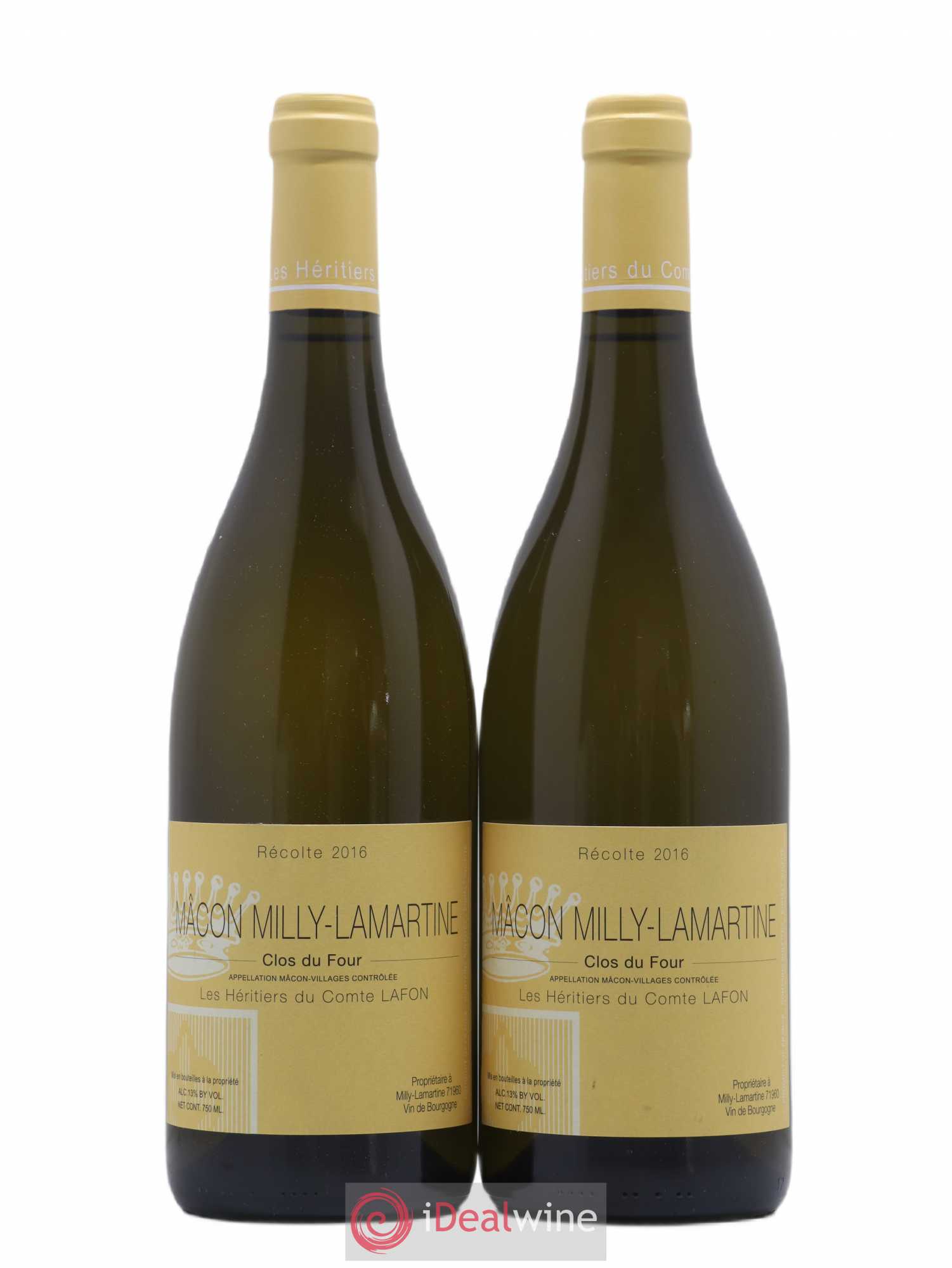 Mâcon Milly-Lamartine Clos du Four Héritiers du Comte Lafon (Domaine des) (sans prix de réserve) 2016 - Lot de 2 bouteilles - 0