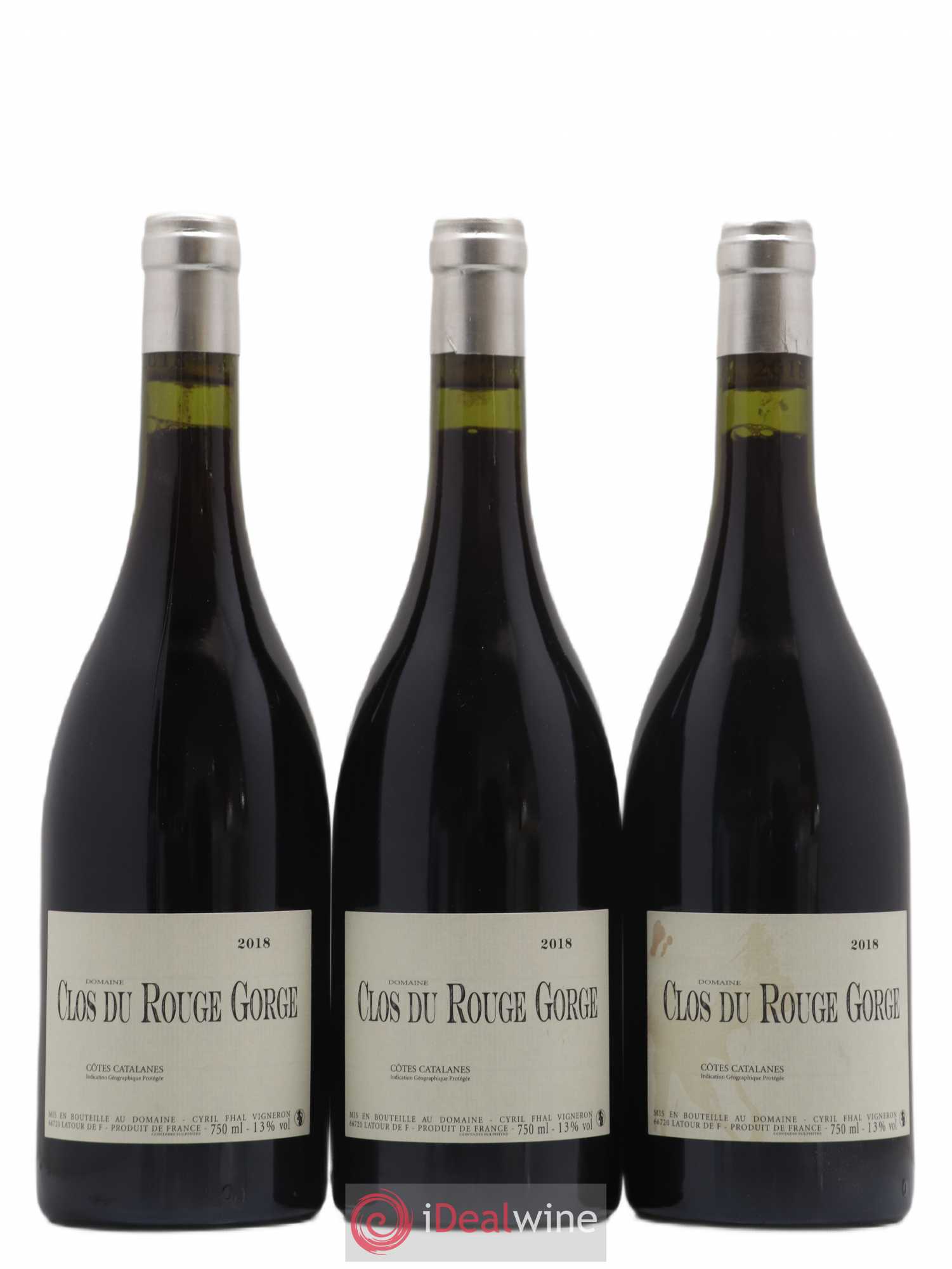 Côtes Catalanes Clos du Rouge Gorge Cyril Fhal (sans prix de réserve) 2018 - Lot de 3 bouteilles - 0