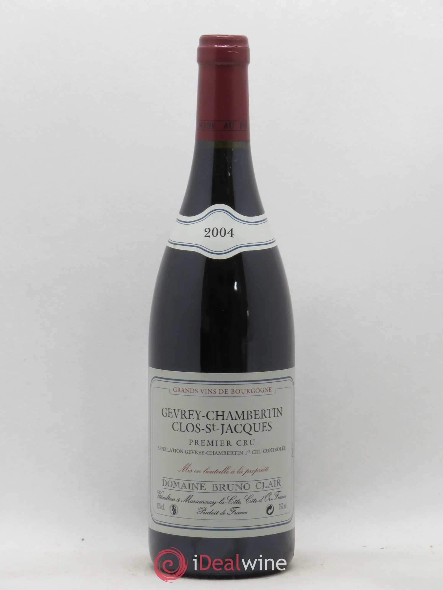Gevrey-Chambertin 1er Cru Clos Saint-Jacques Bruno Clair (Domaine) (sans prix de réserve) 2004 - Lot de 1 bouteille - 0