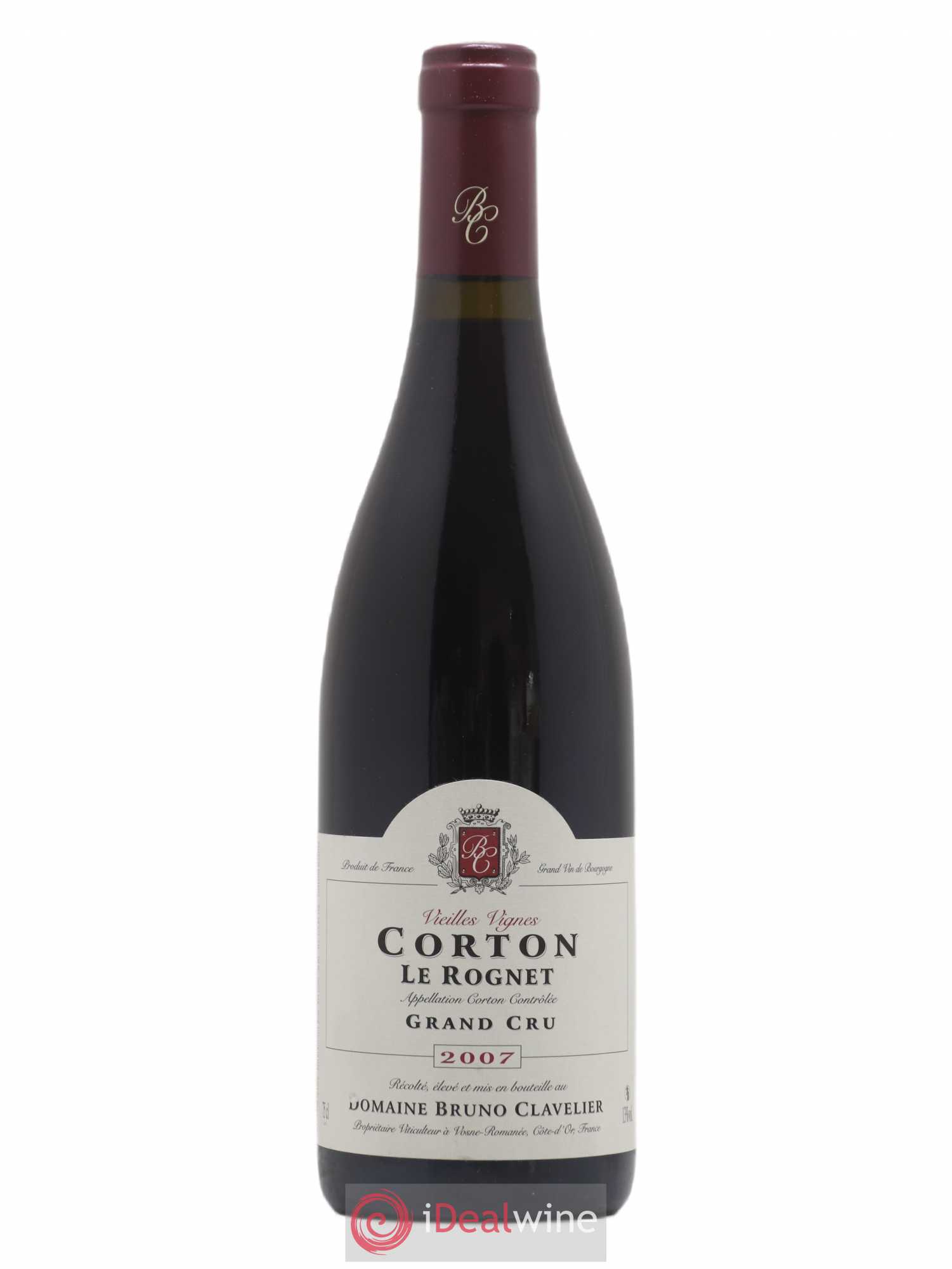 Corton Grand Cru Le Rognet Vieilles Vignes Bruno Clavelier (sans prix de réserve) 2007 - Lot de 1 bouteille - 0