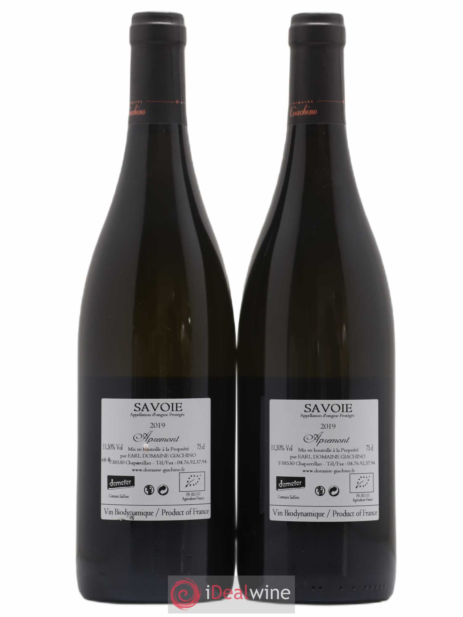 Vin de Savoie Apremont Giachino (sans prix de réserve) 2019 - Lot de 2 bouteilles - 1