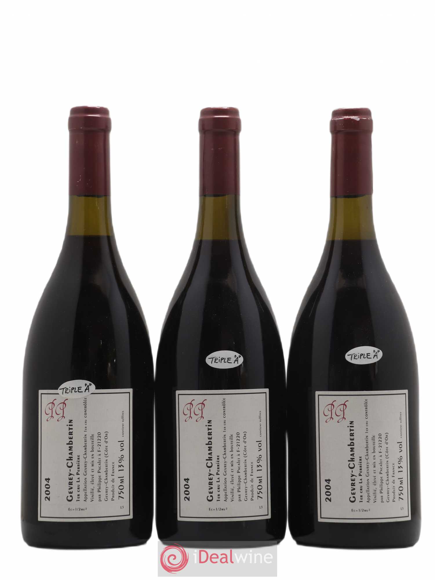 Gevrey-Chambertin 1er Cru La Perrière Philippe Pacalet (sans prix de réserve) 2004 - Lot de 3 bouteilles - 1