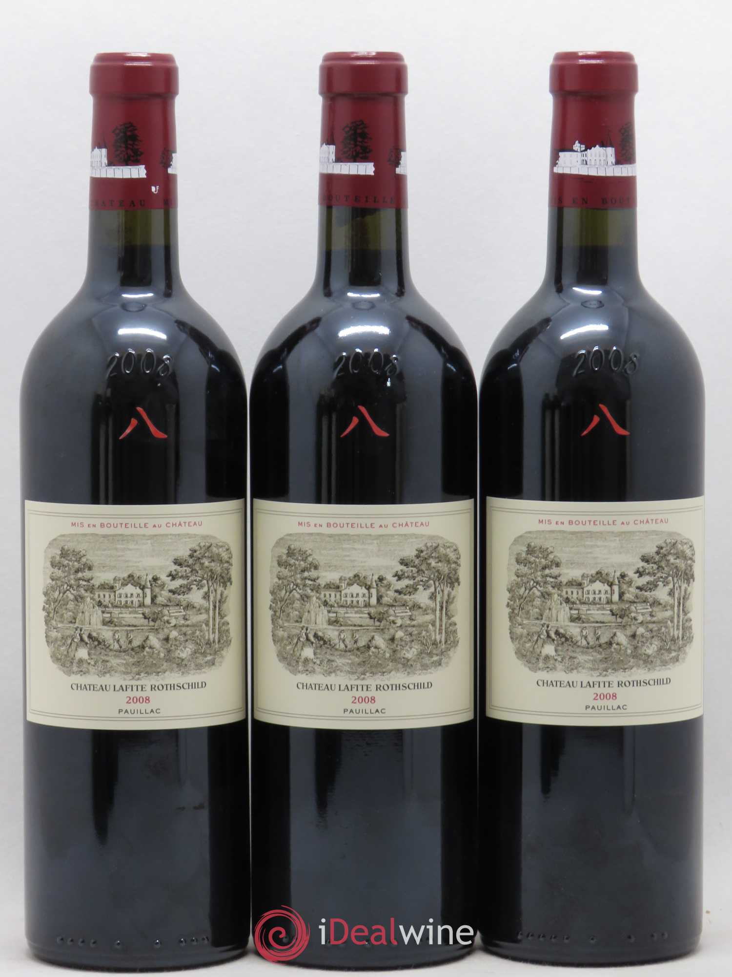 Château Lafite Rothschild 1er Grand Cru Classé 2008 - Lot de 3 bouteilles - 0