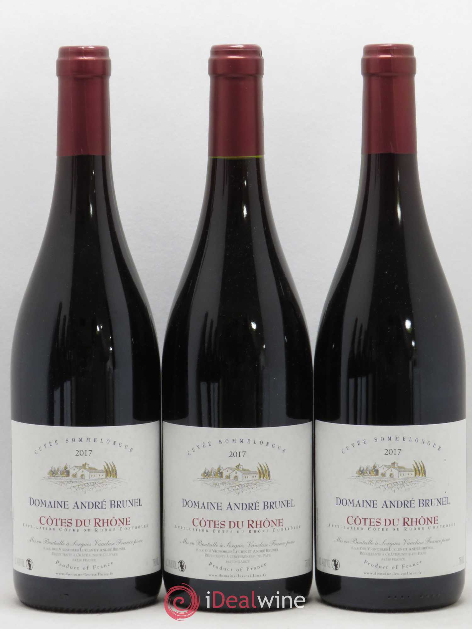 Côtes-du-Rhône Sommelongue André Brunel (sans prix de réserve) (sans prix de réserve) 2017 - Lot de 3 bouteilles - 0
