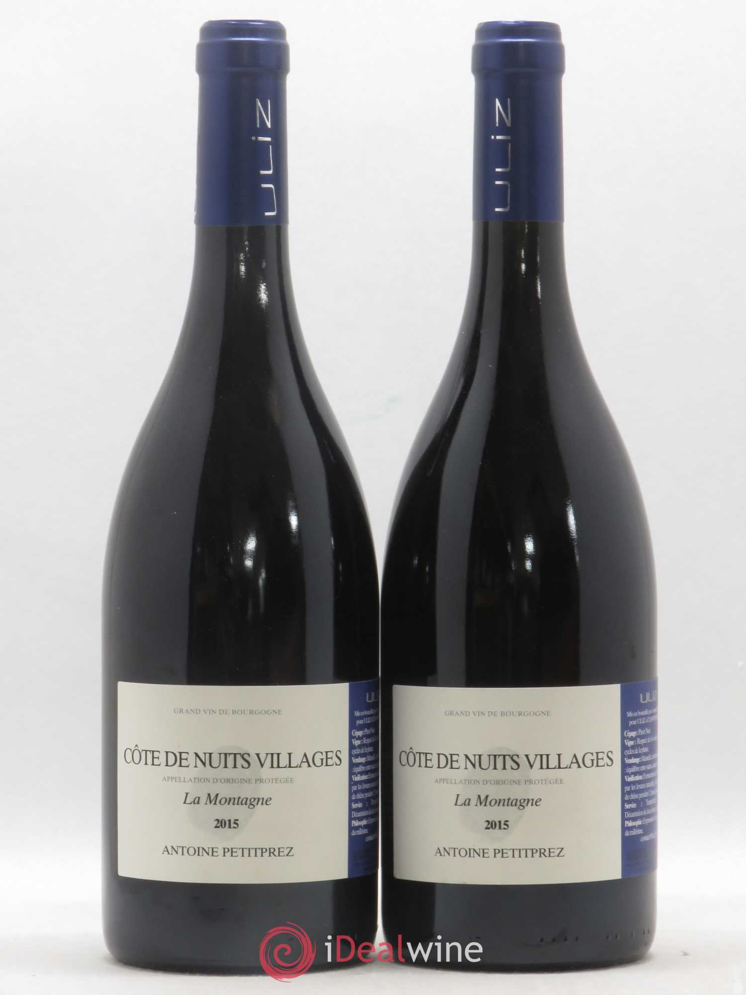 Côte de Nuits-Villages La Montagne A. Petitprez Maison Uliz (sans prix de réserve) 2015 - Posten von 2 Flaschen - 0