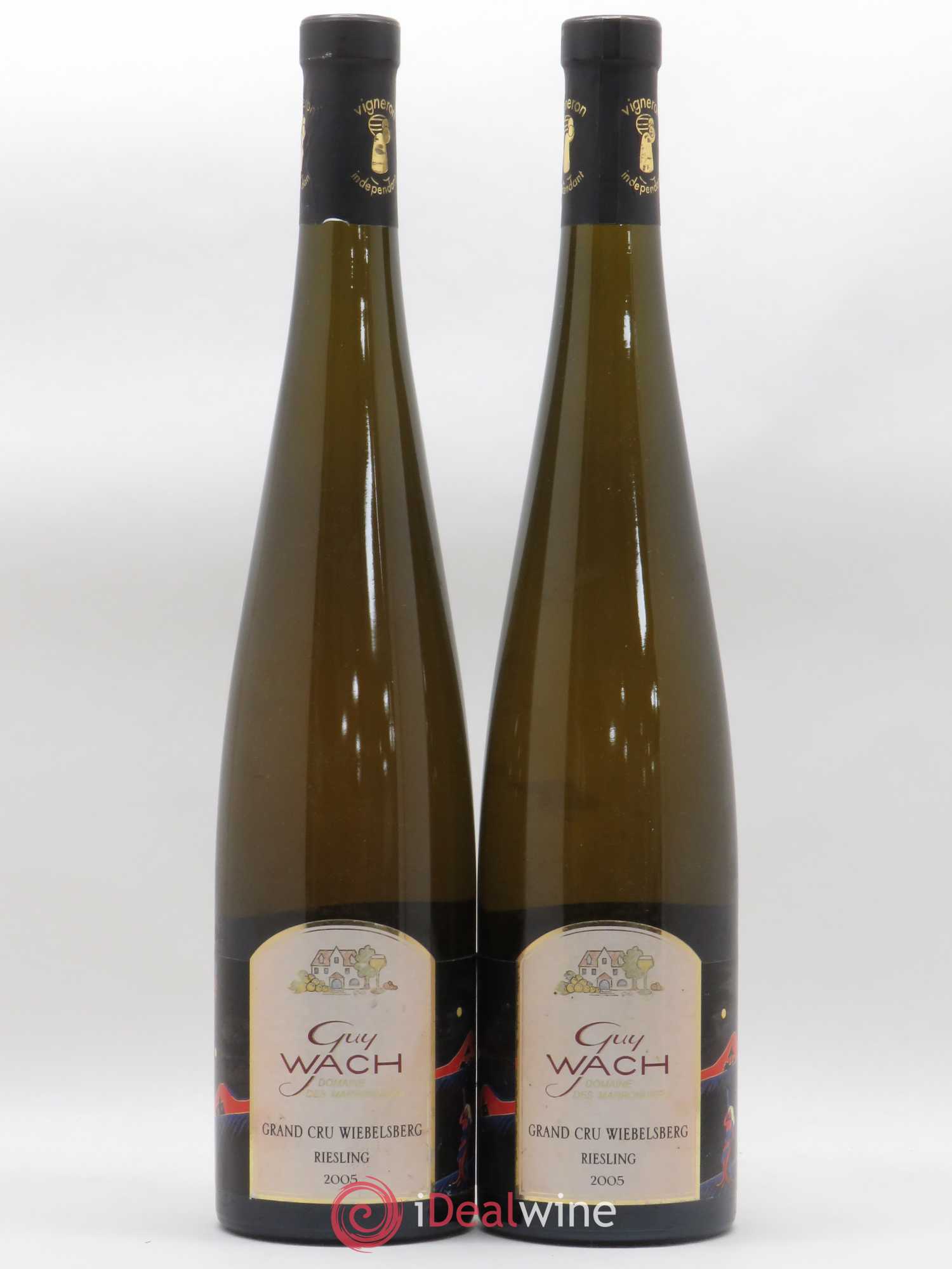 Riesling Grand cru Wiebelsberg Guy Wach Domain des Marronniers (sans prix de réserve) 2005 - Lotto di 2 bottiglie - 0