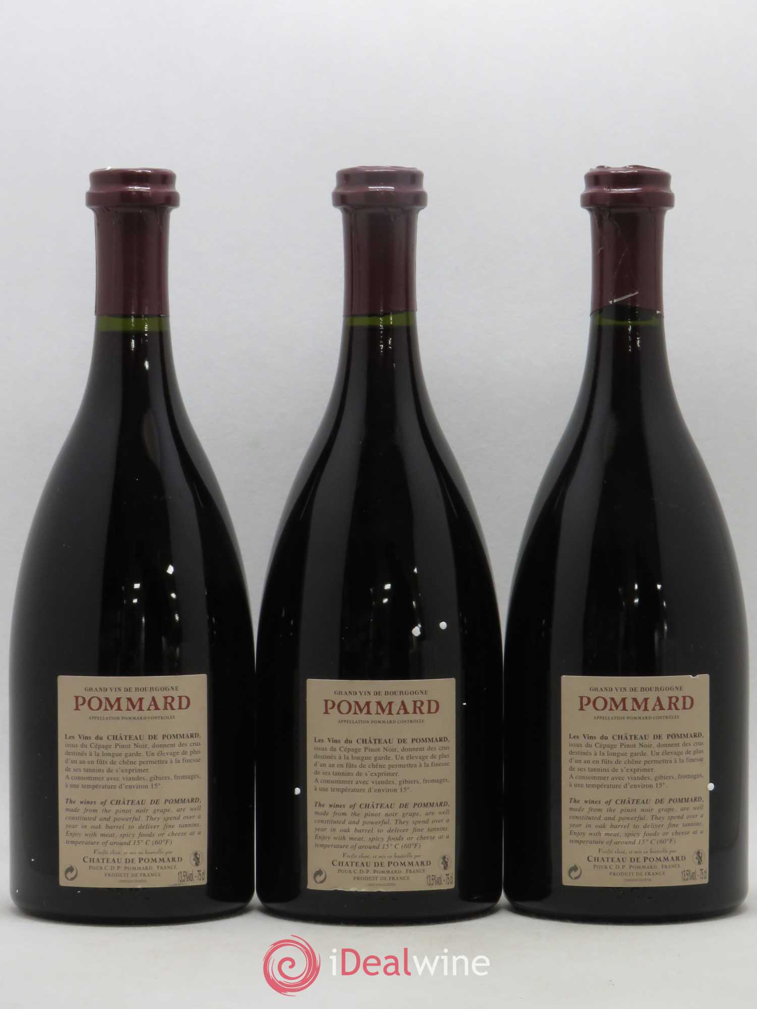 Pommard Château de Pommard 2010 - Lot de 3 bouteilles - 1