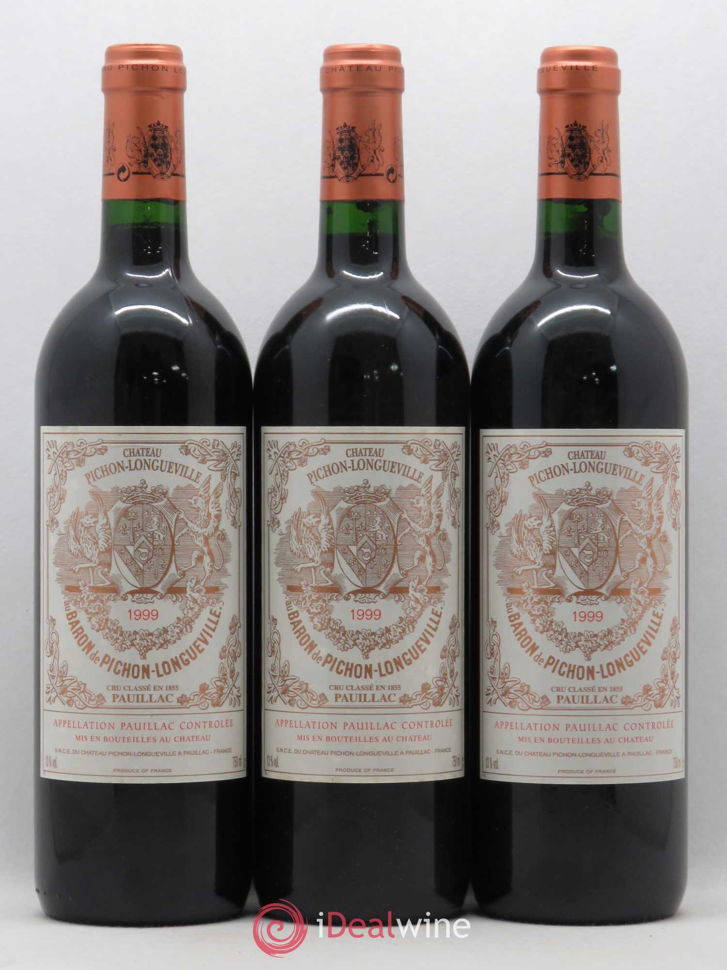Pichon Longueville Baron 2ème Grand Cru Classé 1999 - Lot de 3 bouteilles - 0