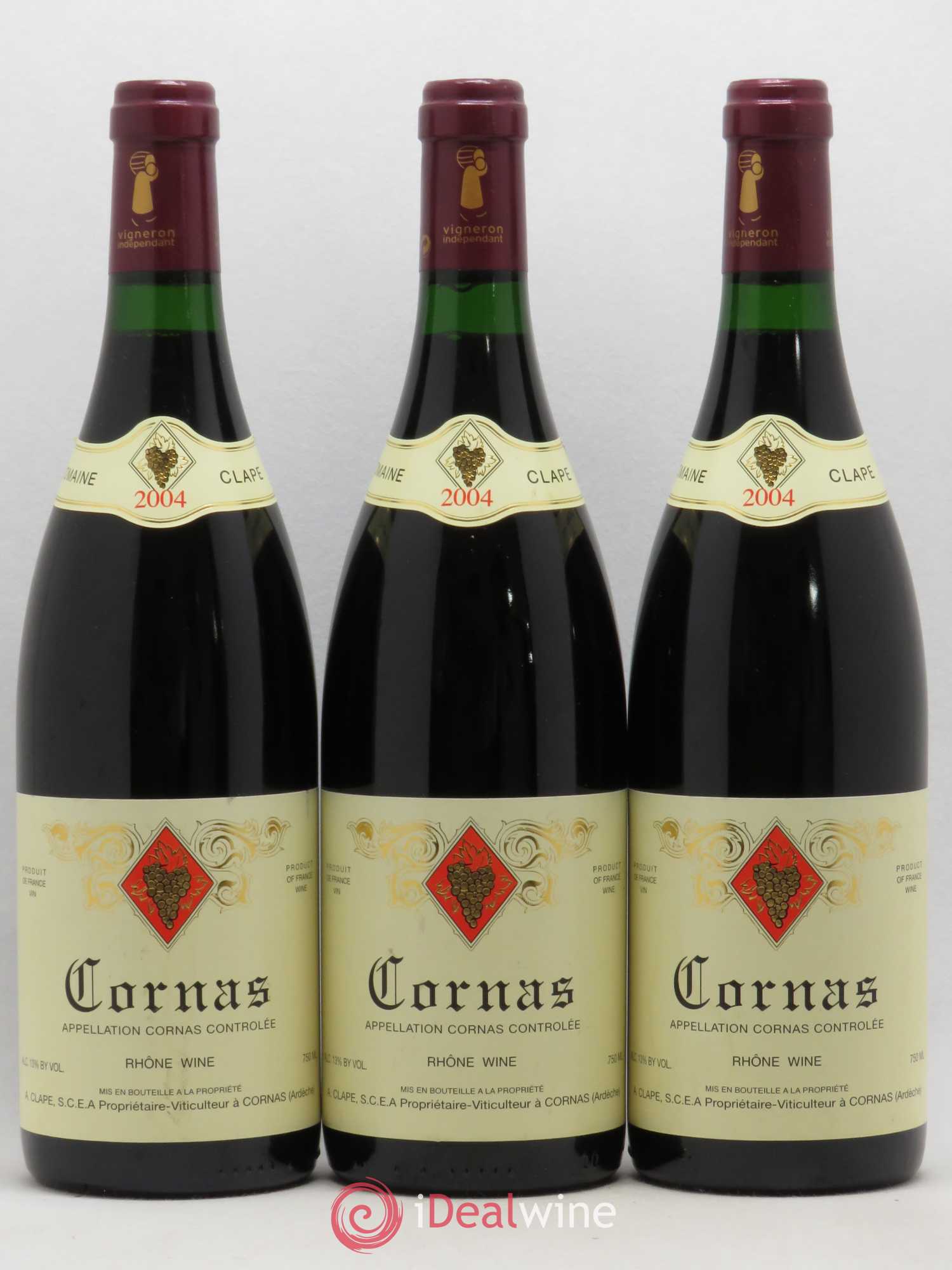 Cornas Auguste Clape 2004 - Lot de 3 bouteilles - 0