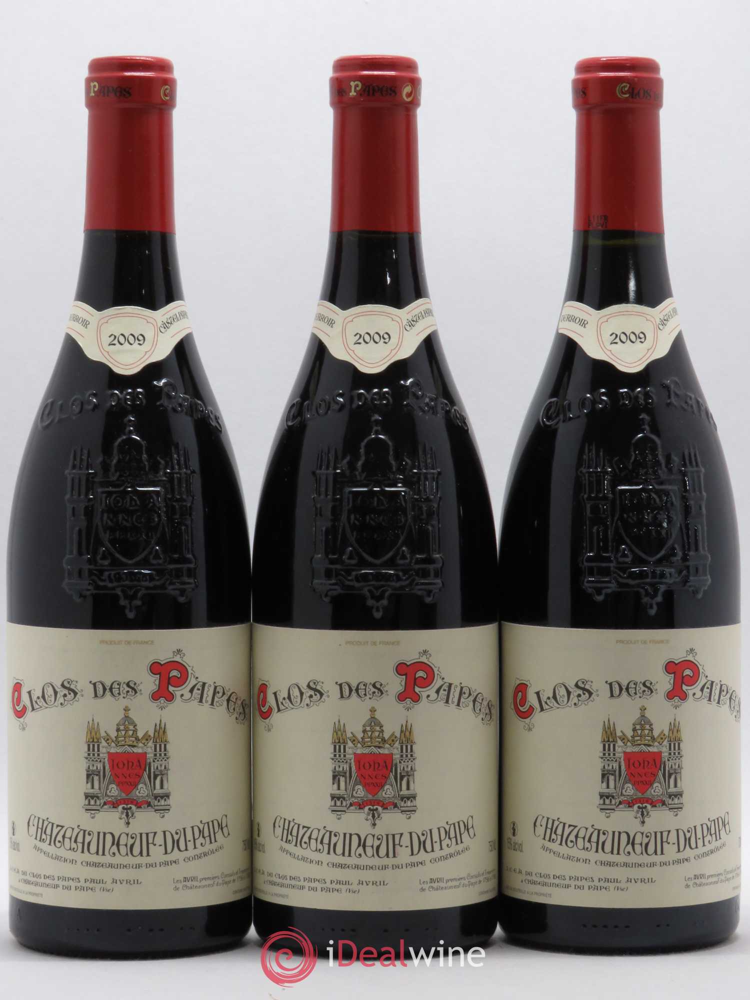 Châteauneuf-du-Pape Clos des Papes - Paul Avril 2009 - Lot de 3 bouteilles - 0