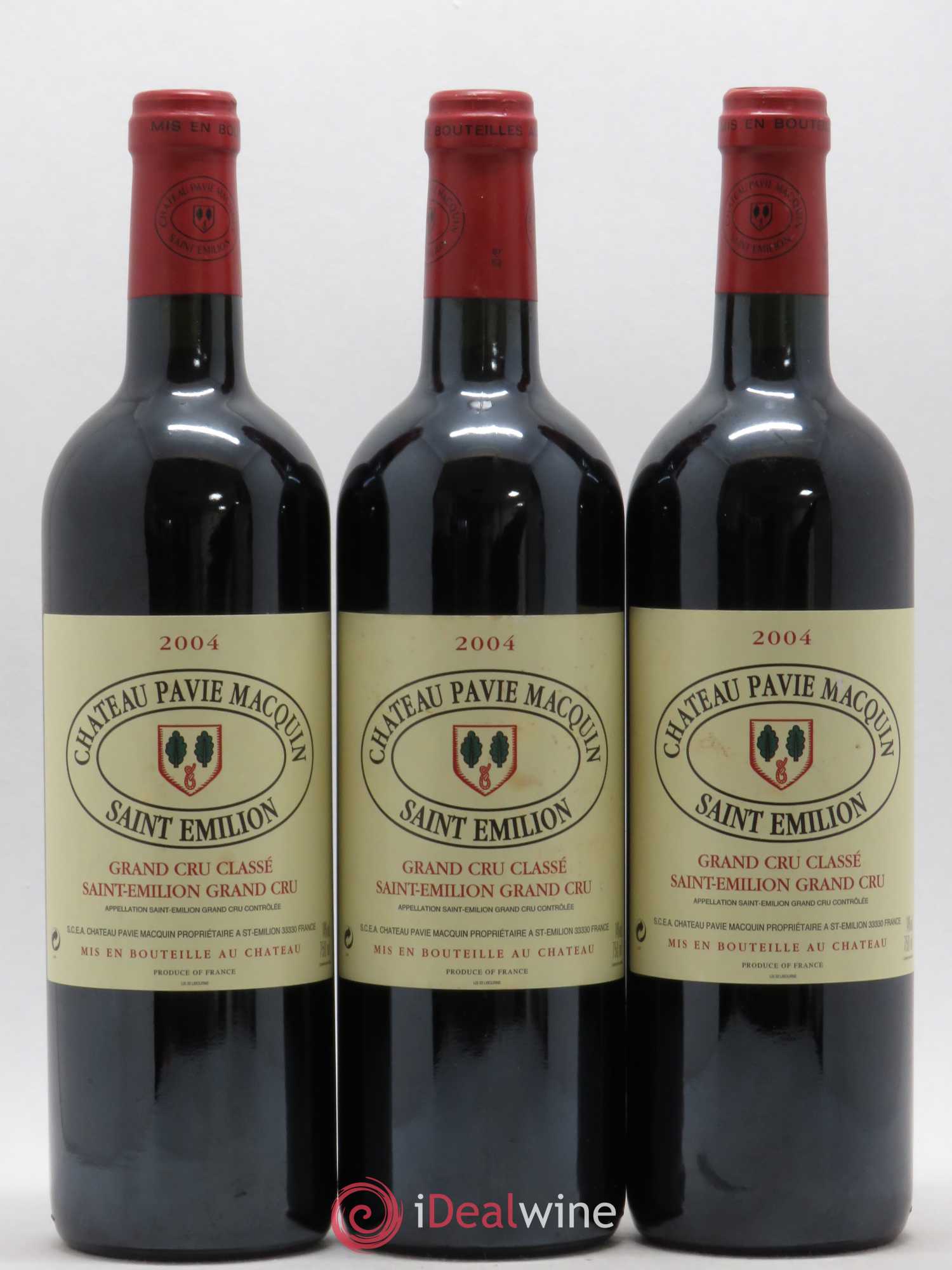 Château Pavie Macquin 1er Grand Cru Classé B 2004 - Lot de 3 bouteilles - 0