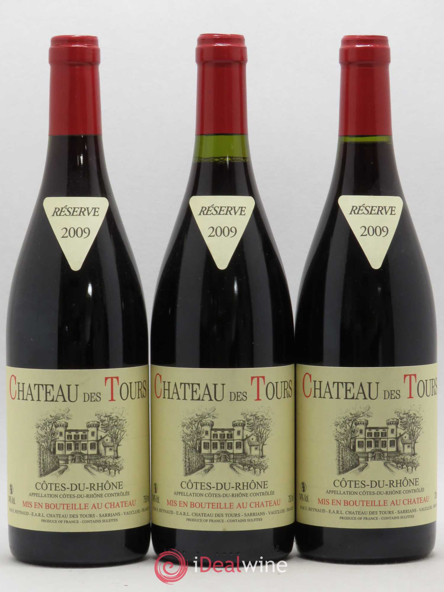 Côtes-du-Rhône Château des Tours Emmanuel Reynaud 2009 - Lot de 3 bouteilles - 0