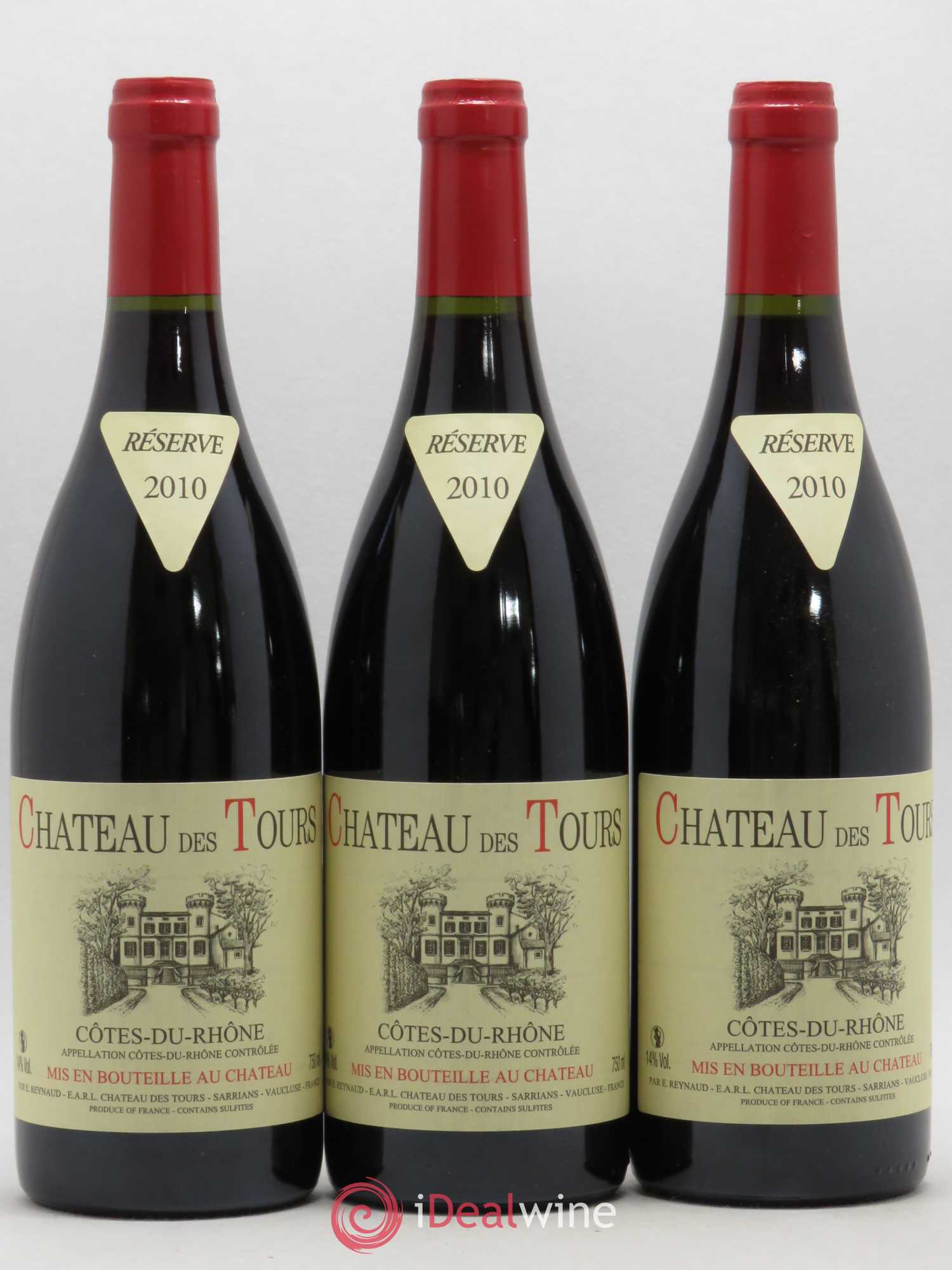 Côtes-du-Rhône Château des Tours Emmanuel Reynaud 2010 - Lot de 3 bouteilles - 0