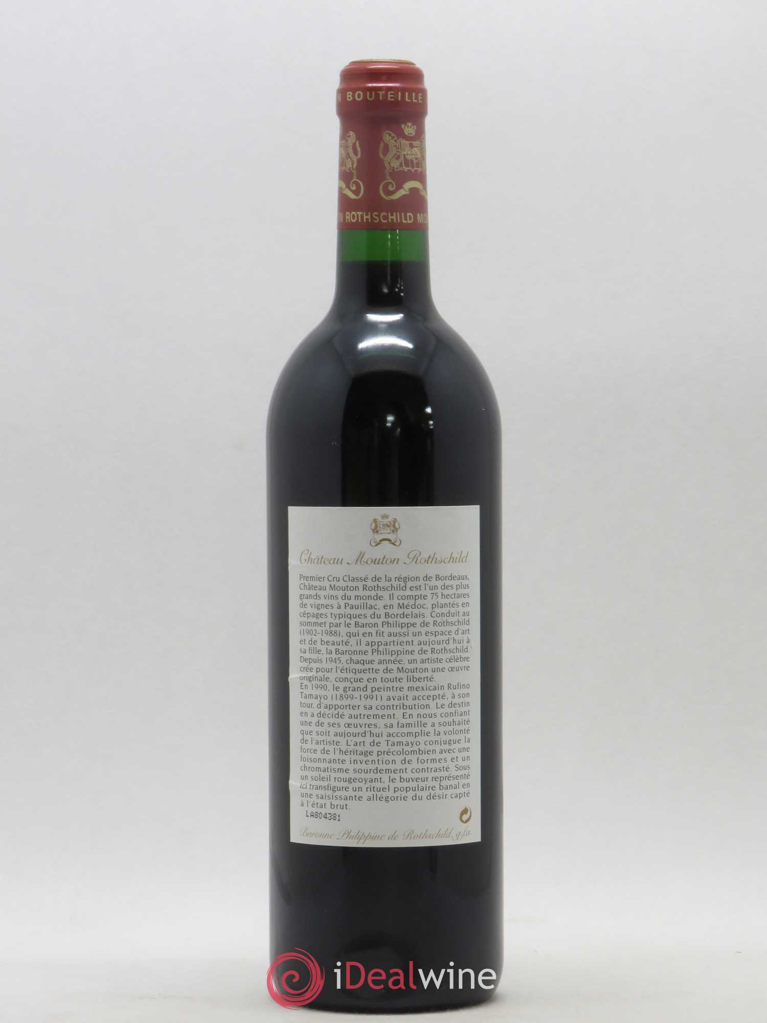 Château Mouton Rothschild 1er Grand Cru Classé 1998 - Lot de 1 bouteille - 1
