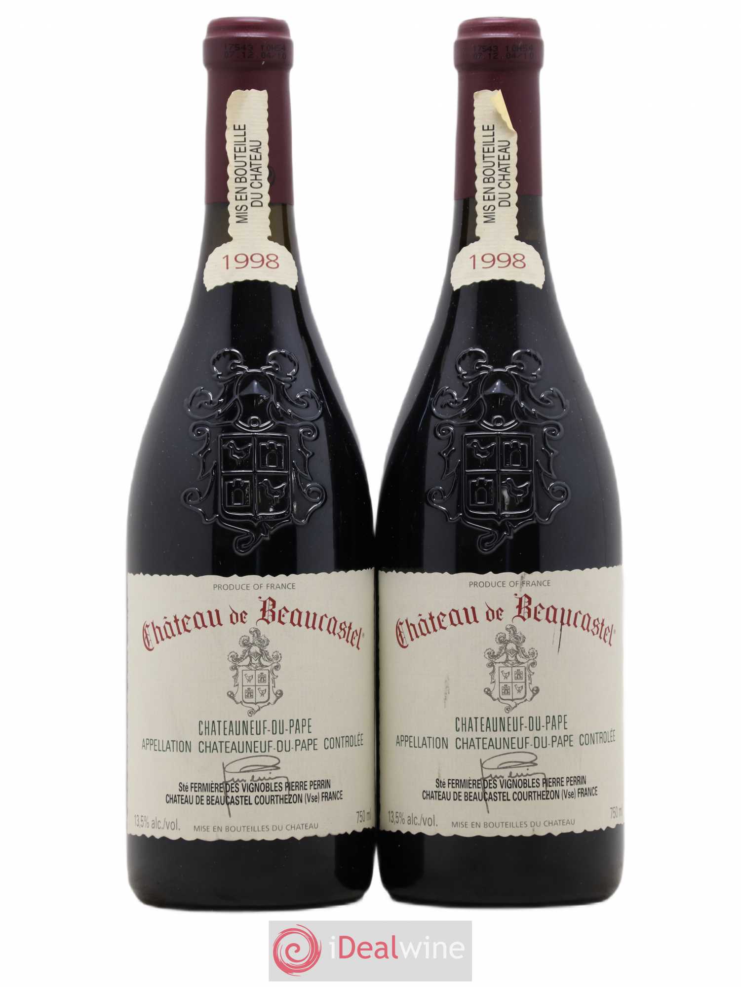 Châteauneuf-du-Pape Château de Beaucastel Famille Perrin 1998 - Lot de 2 bouteilles - 0