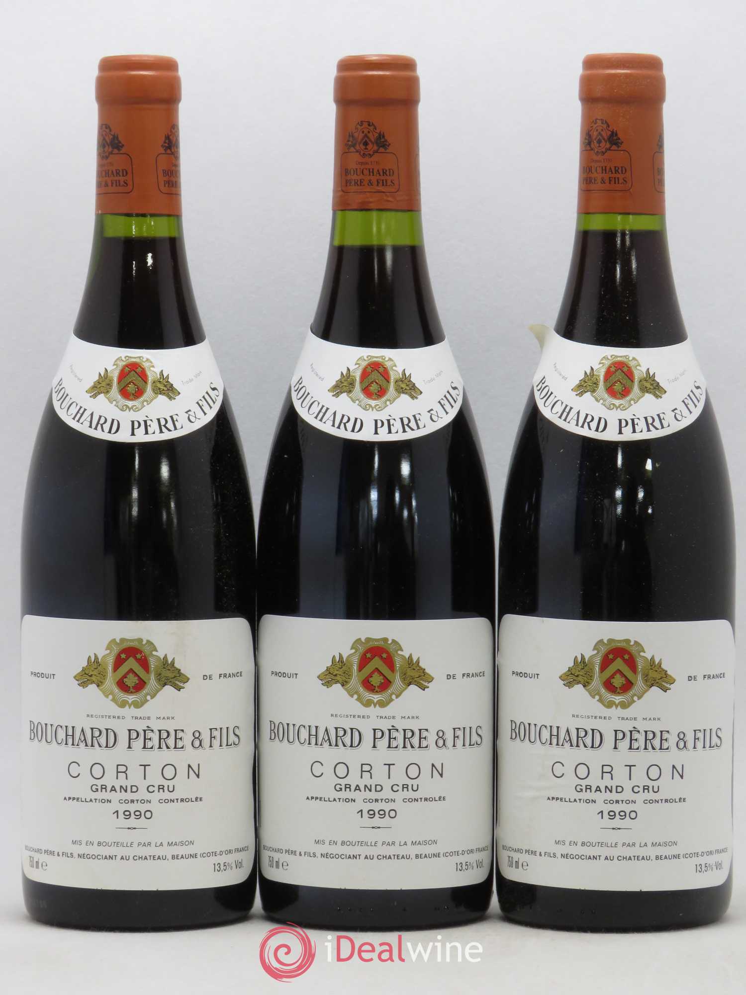 Corton Grand Cru Le Corton Bouchard Père & Fils 1990 - Lot de 3 bouteilles - 0