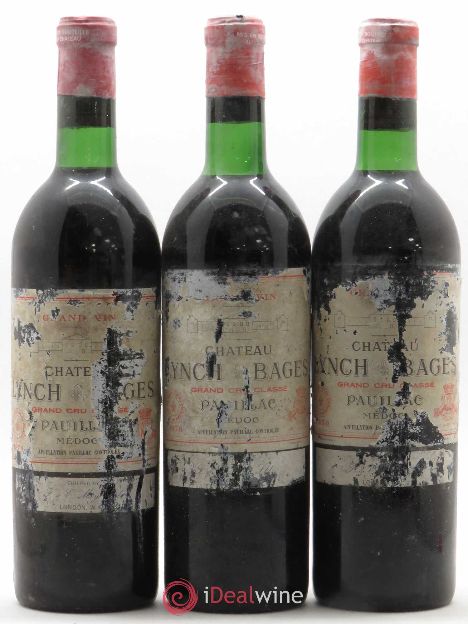 Château Lynch Bages 5ème Grand Cru Classé 1970 - Lot de 3 bouteilles - 0