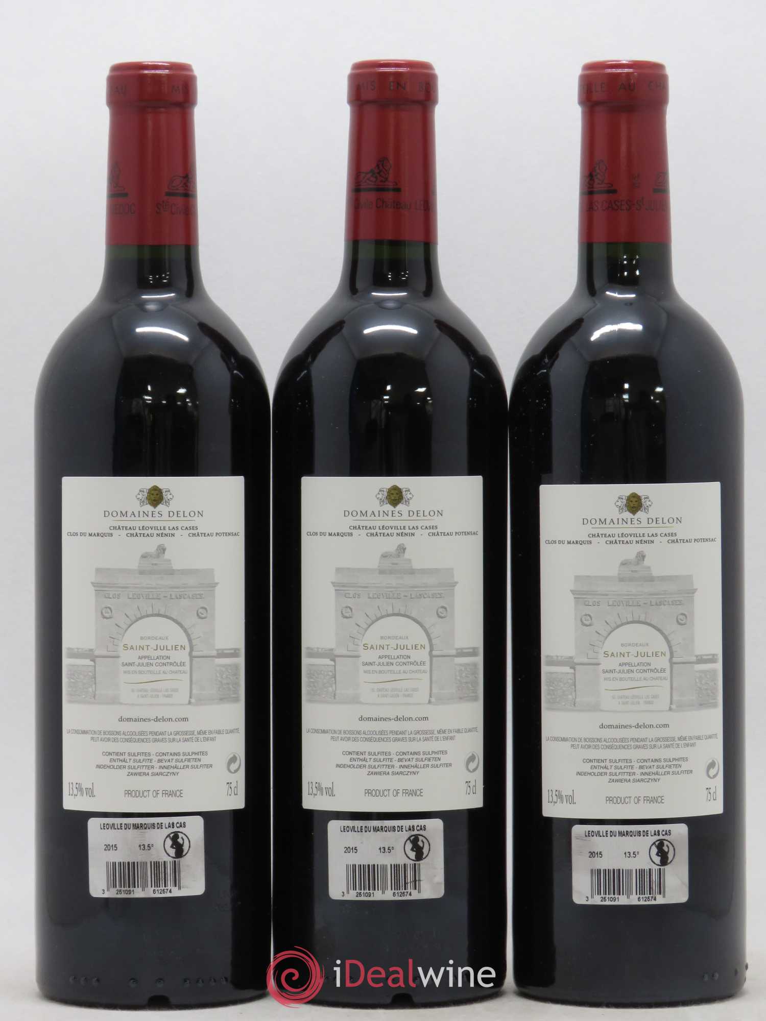Château Léoville Las Cases 2ème Grand Cru Classé 2015 - Lot de 3 bouteilles - 1