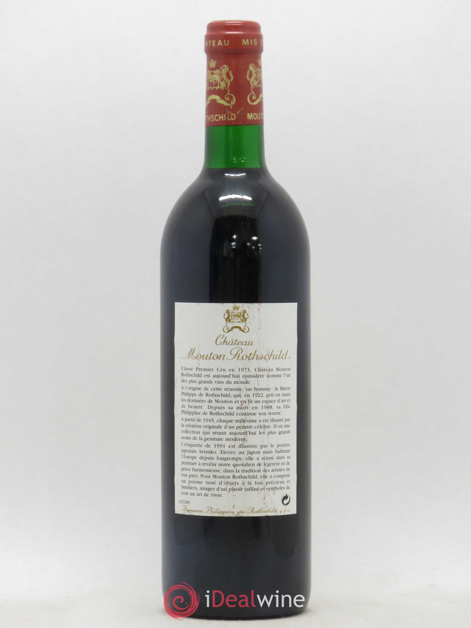 Château Mouton Rothschild 1er Grand Cru Classé 1991 - Lot de 1 bouteille - 1