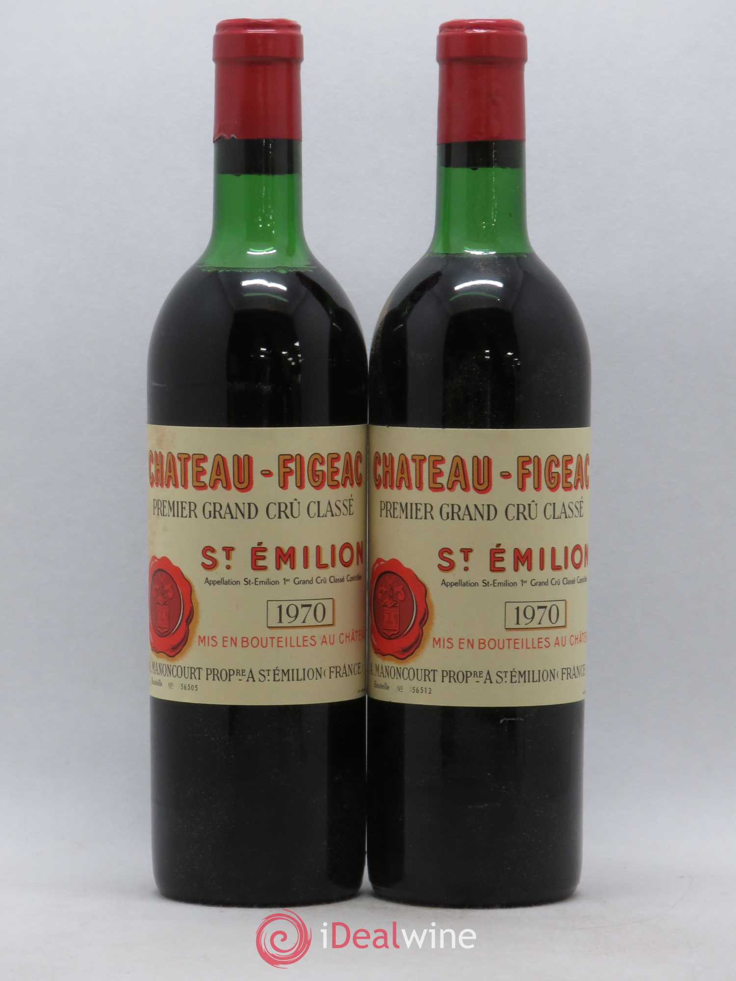 Château Figeac 1er Grand Cru Classé A 1970 - Lot de 2 bouteilles - 0