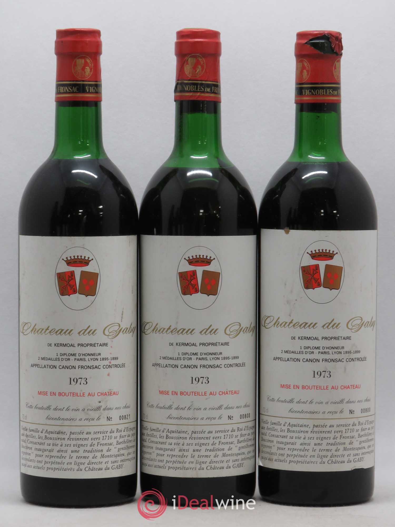 Canon-Fronsac Château du Gaby 1973 - Posten von 6 Flaschen - 2