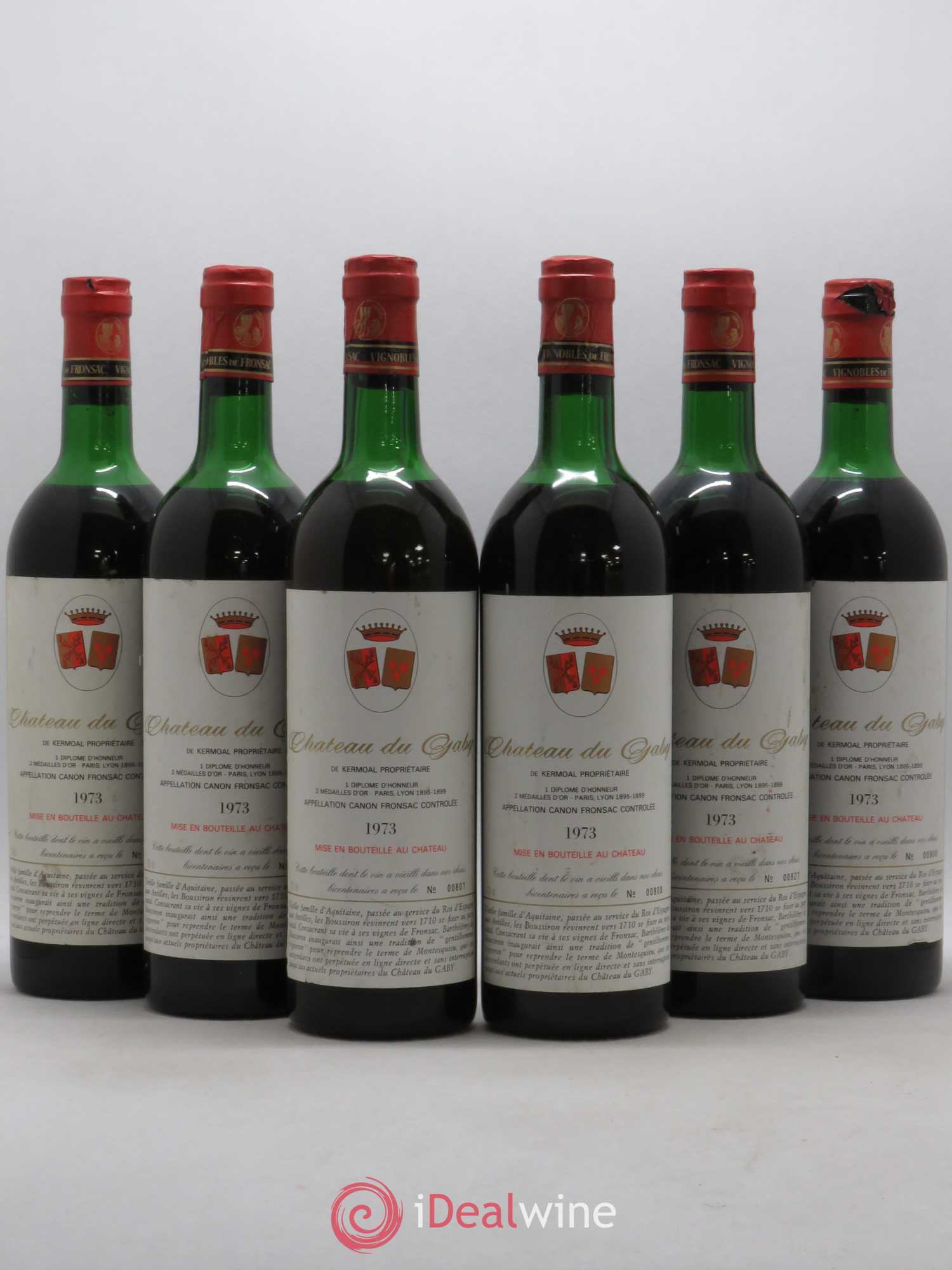 Canon-Fronsac Château du Gaby 1973 - Posten von 6 Flaschen - 0