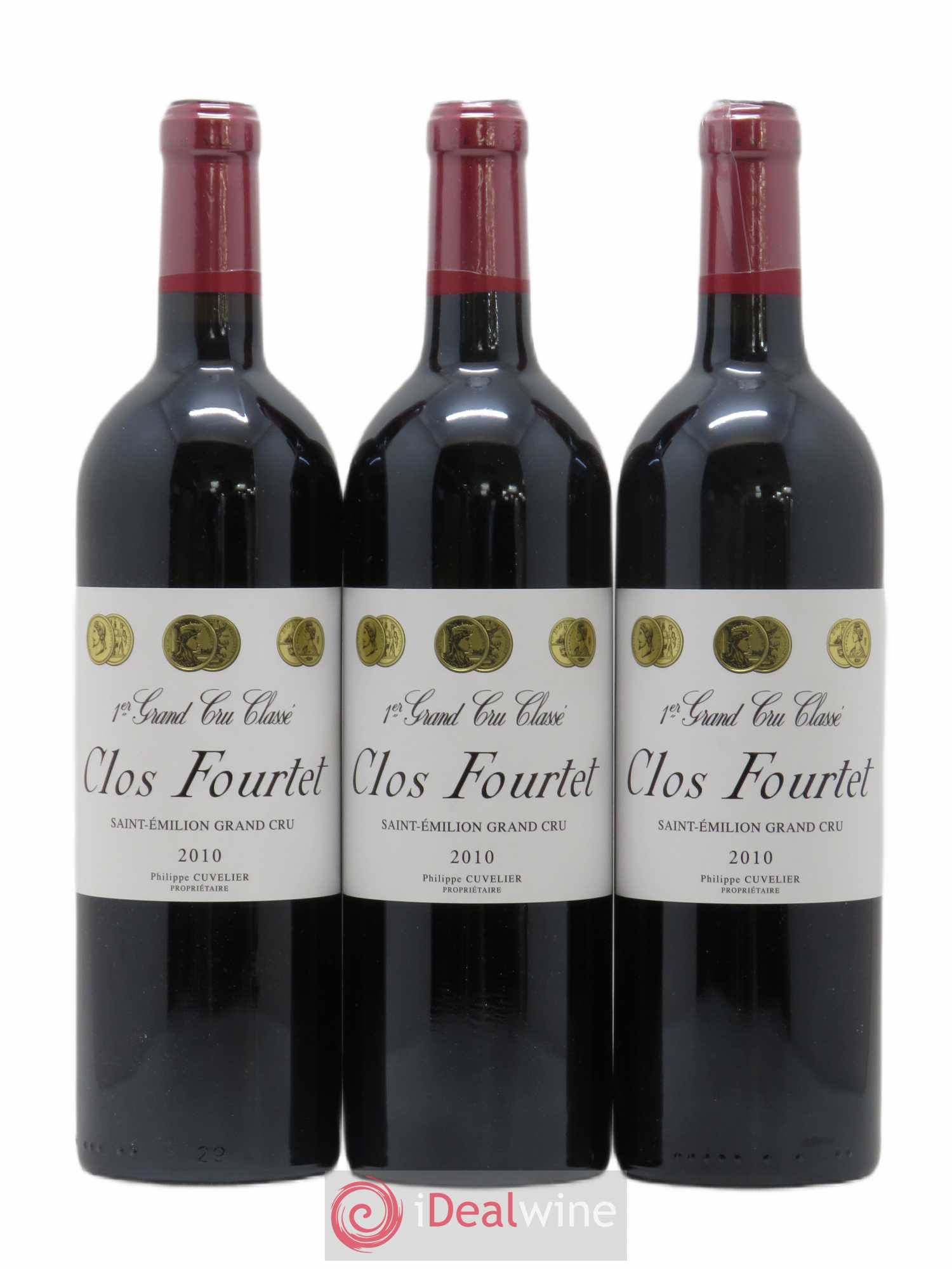 Clos Fourtet 1er Grand Cru Classé B 2010 - Lot de 3 bouteilles - 0