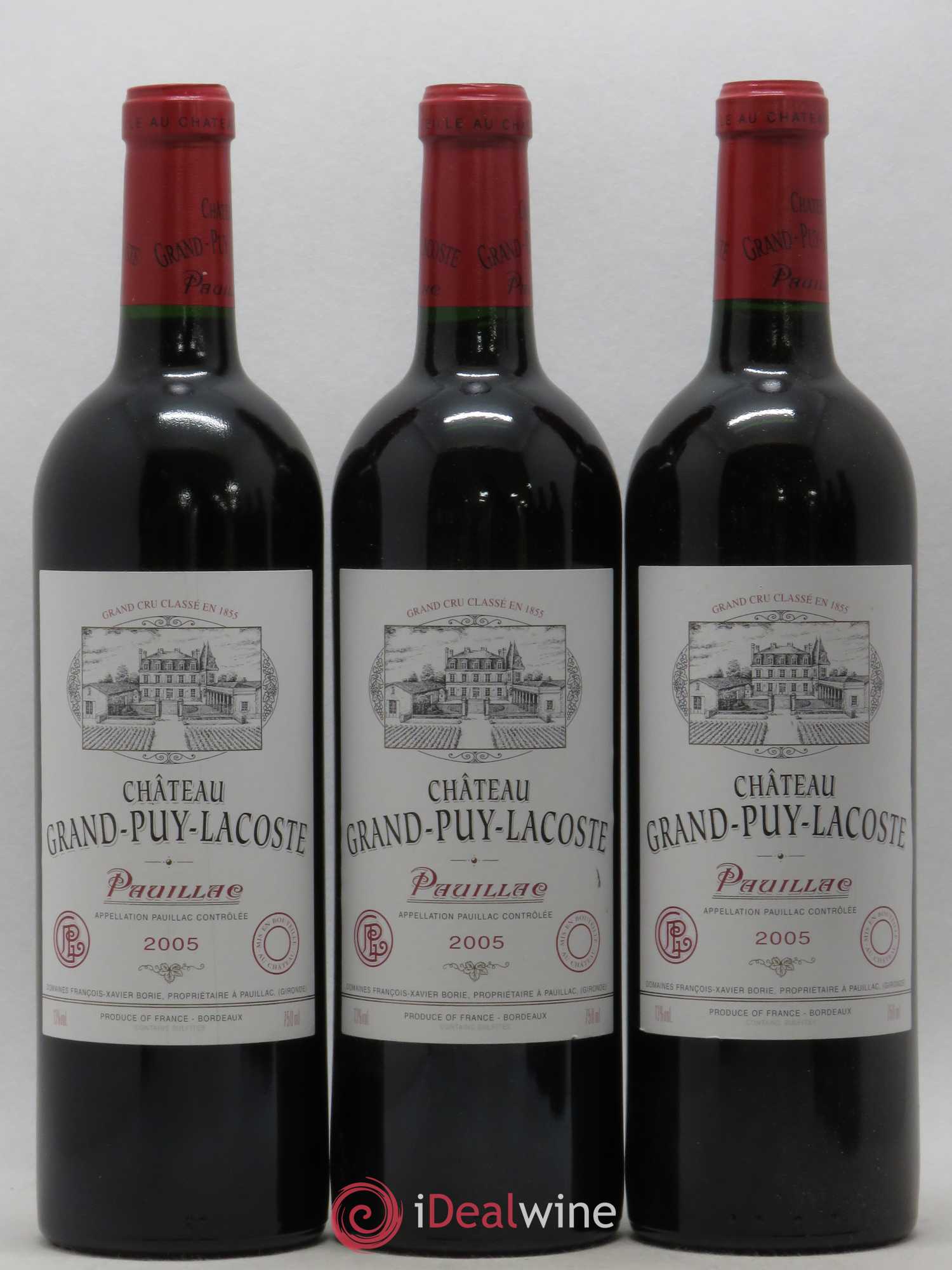 Château Grand Puy Lacoste 5ème Grand Cru Classé 2005 - Lot de 12 bouteilles - 1