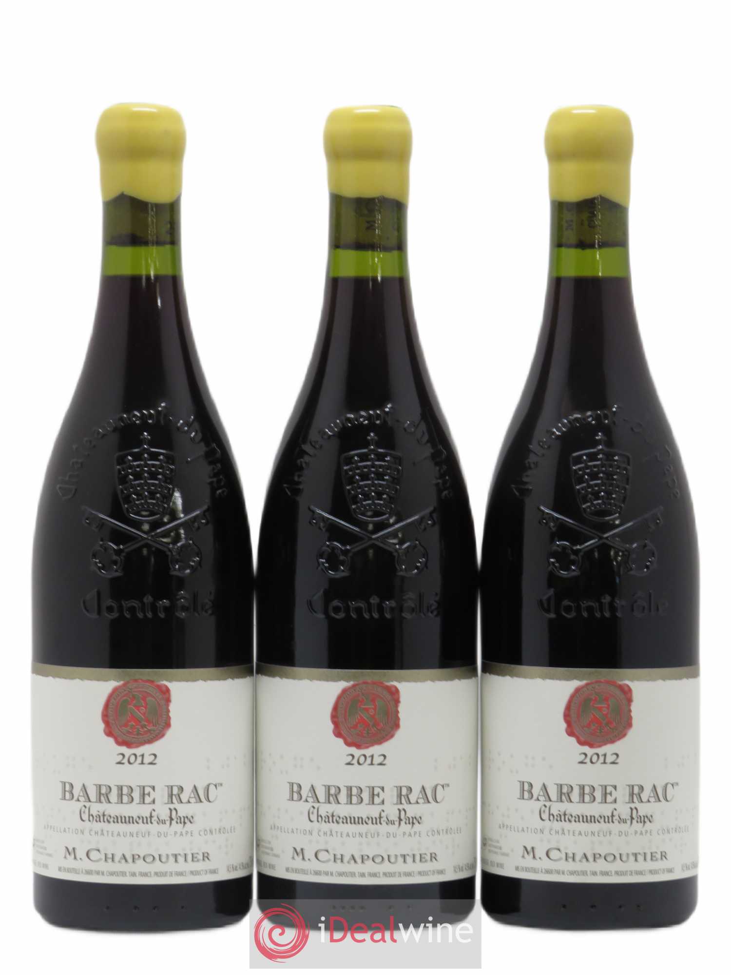 Châteauneuf-du-Pape Barbe Rac Chapoutier 2012 - Posten von 3 Flaschen - 0