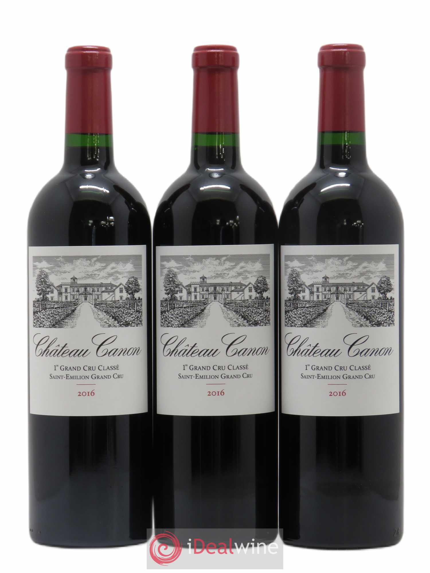 Château Canon 1er Grand Cru Classé B 2016 - Lot de 3 bouteilles - 0