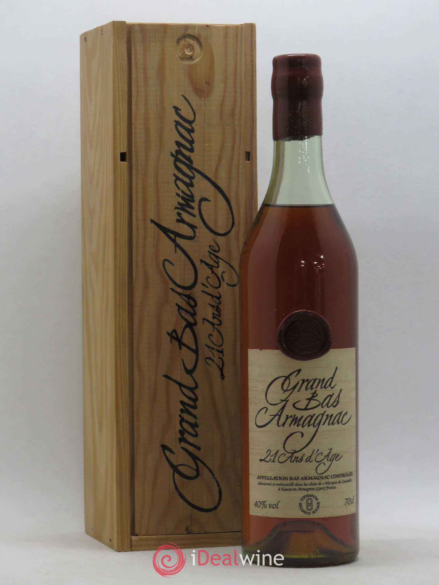 Bas-Armagnac 21 ans d'âge Les chais du Marquis de Caussade - Lot de 1 bouteille - 1