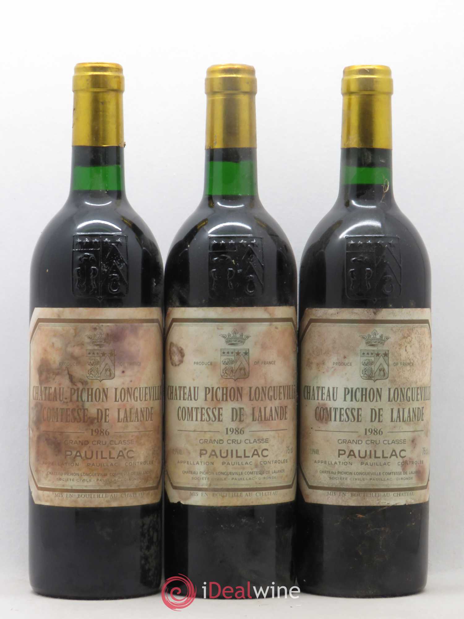 Château Pichon Longueville Comtesse de Lalande 2ème Grand Cru Classé 1986 - Lot de 6 bouteilles - 1