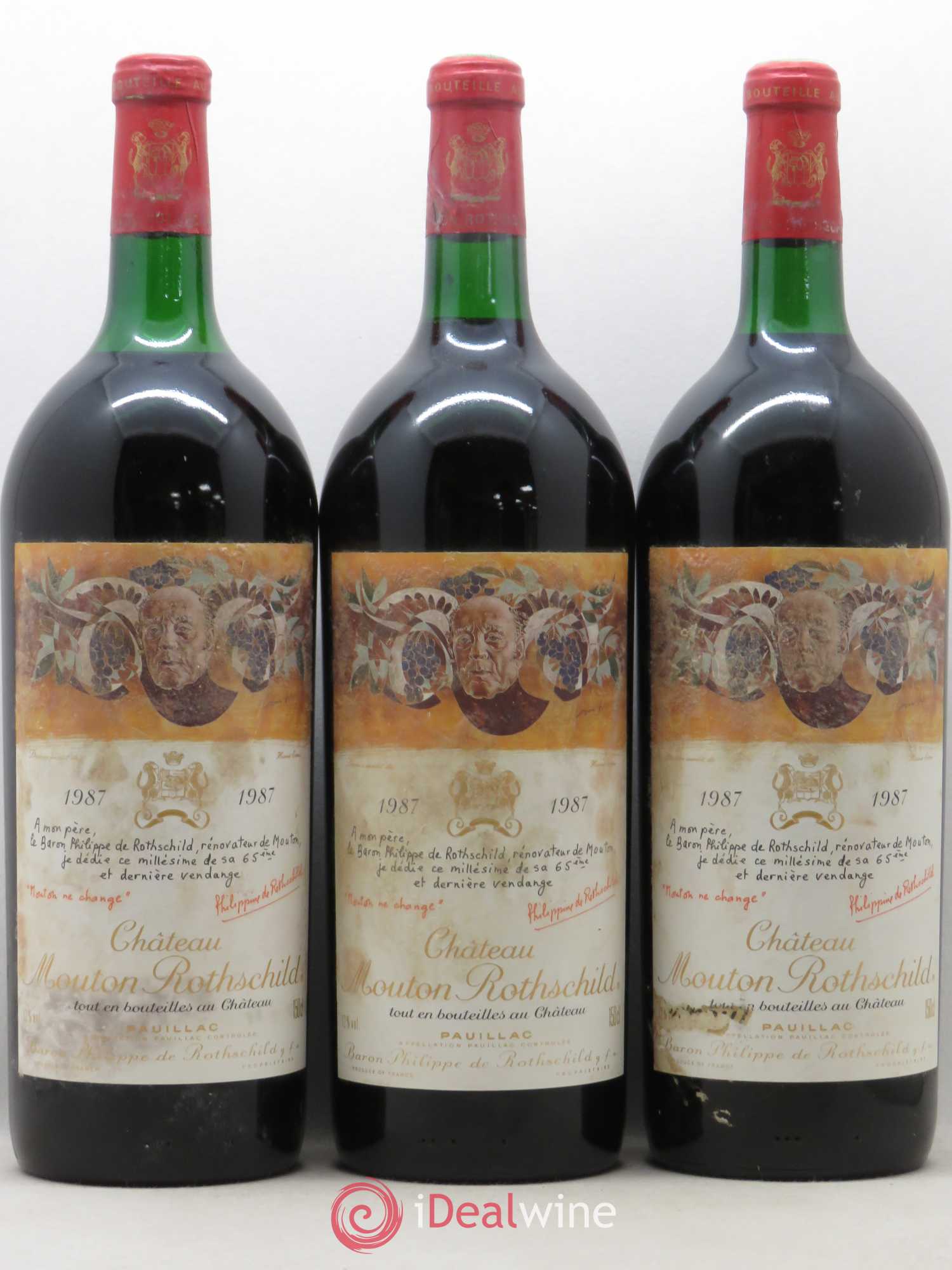 Château Mouton Rothschild 1er Grand Cru Classé 1987 - Lot de 6 magnums - 1